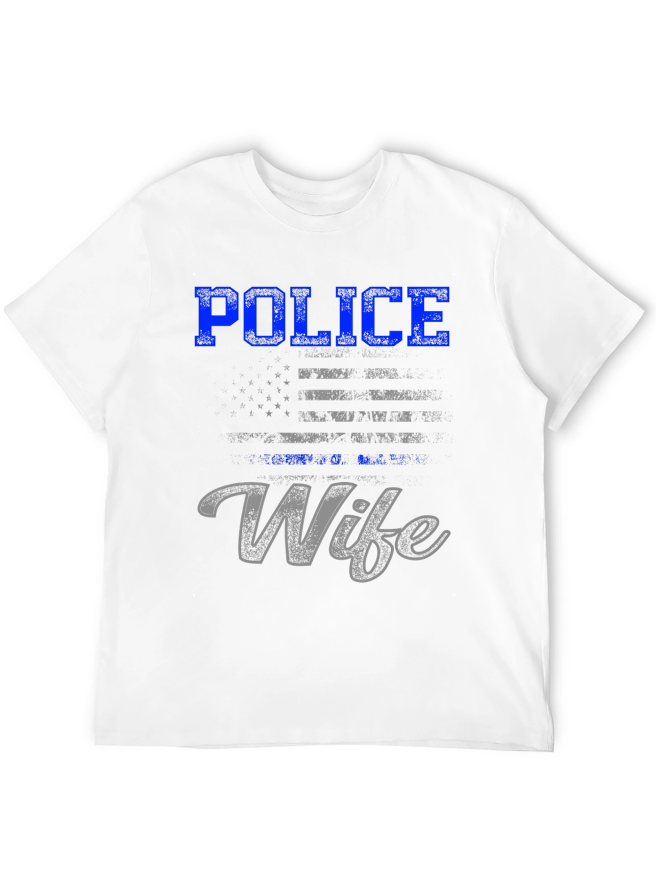 Police Wife T-Shirt - Thin Blue Line Flag