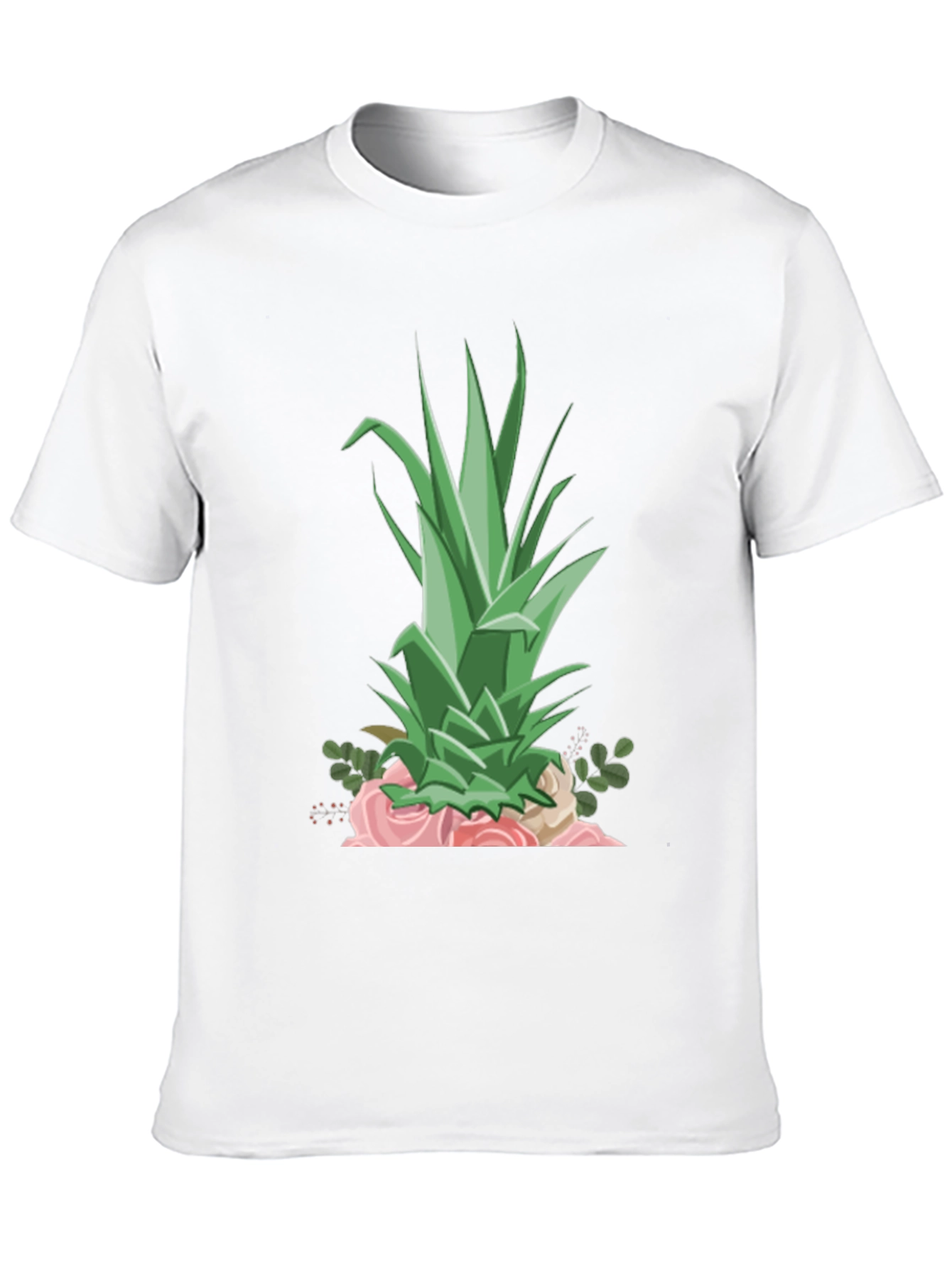 Pineapple & Roses Graphic Tee - Stylish Summer Shirt
