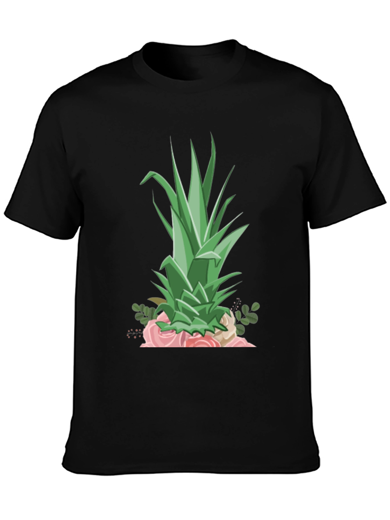 Pineapple & Roses Graphic Tee - Stylish Summer Shirt