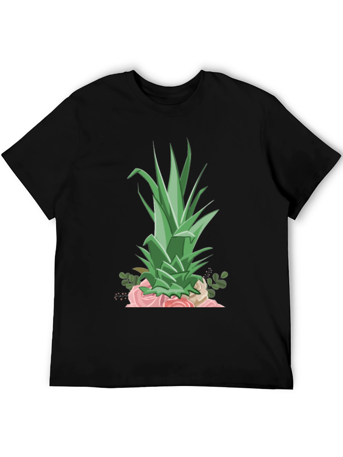 Pineapple & Roses Graphic Tee - Stylish Summer Shirt