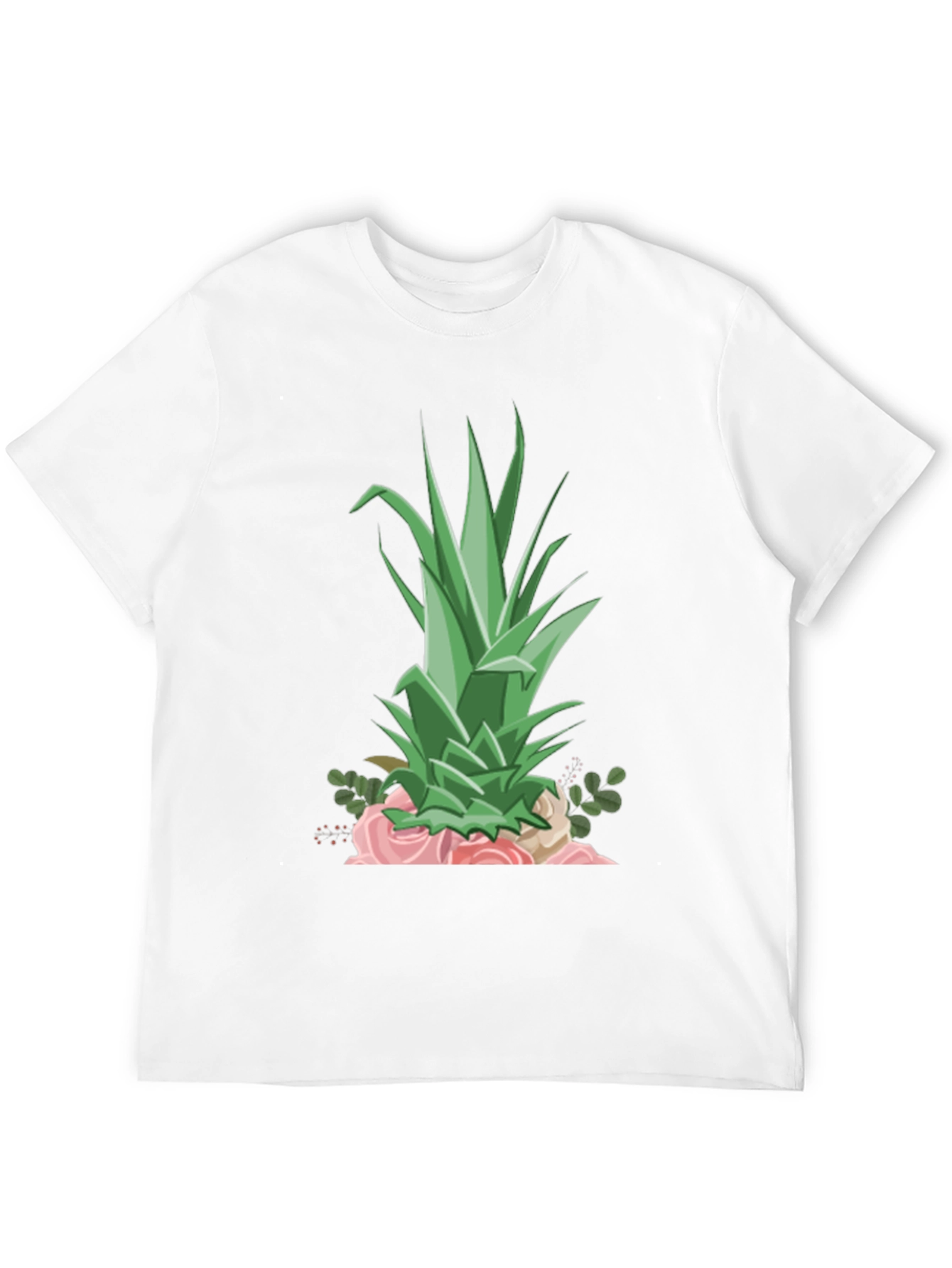 Pineapple & Roses Graphic Tee - Stylish Summer Shirt