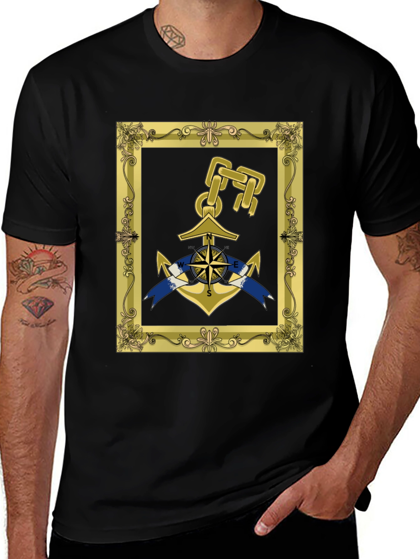 Nautical Anchor Framed Graphic Tee