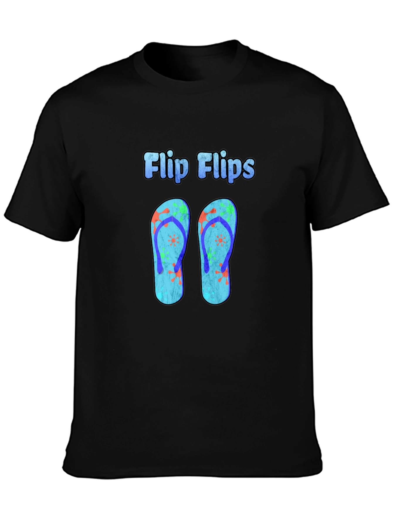 Flip Flops Graphic Black T-Shirt