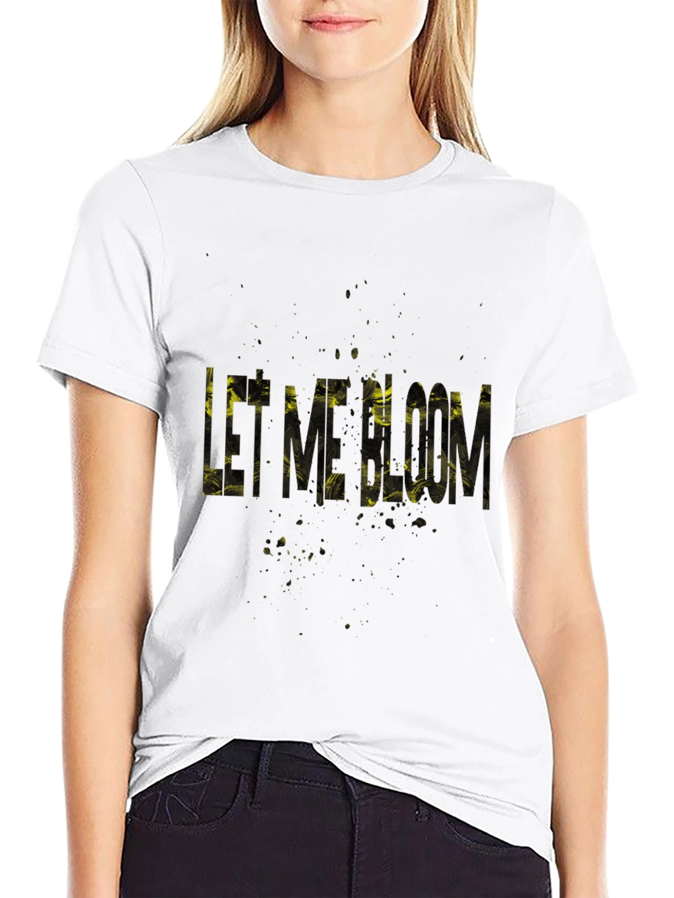 Let Me Bloom Black Graphic T-Shirt