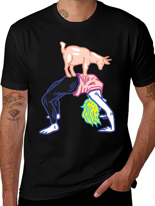 Goat Yoga Graphic Tee - Mens Black T-Shirt