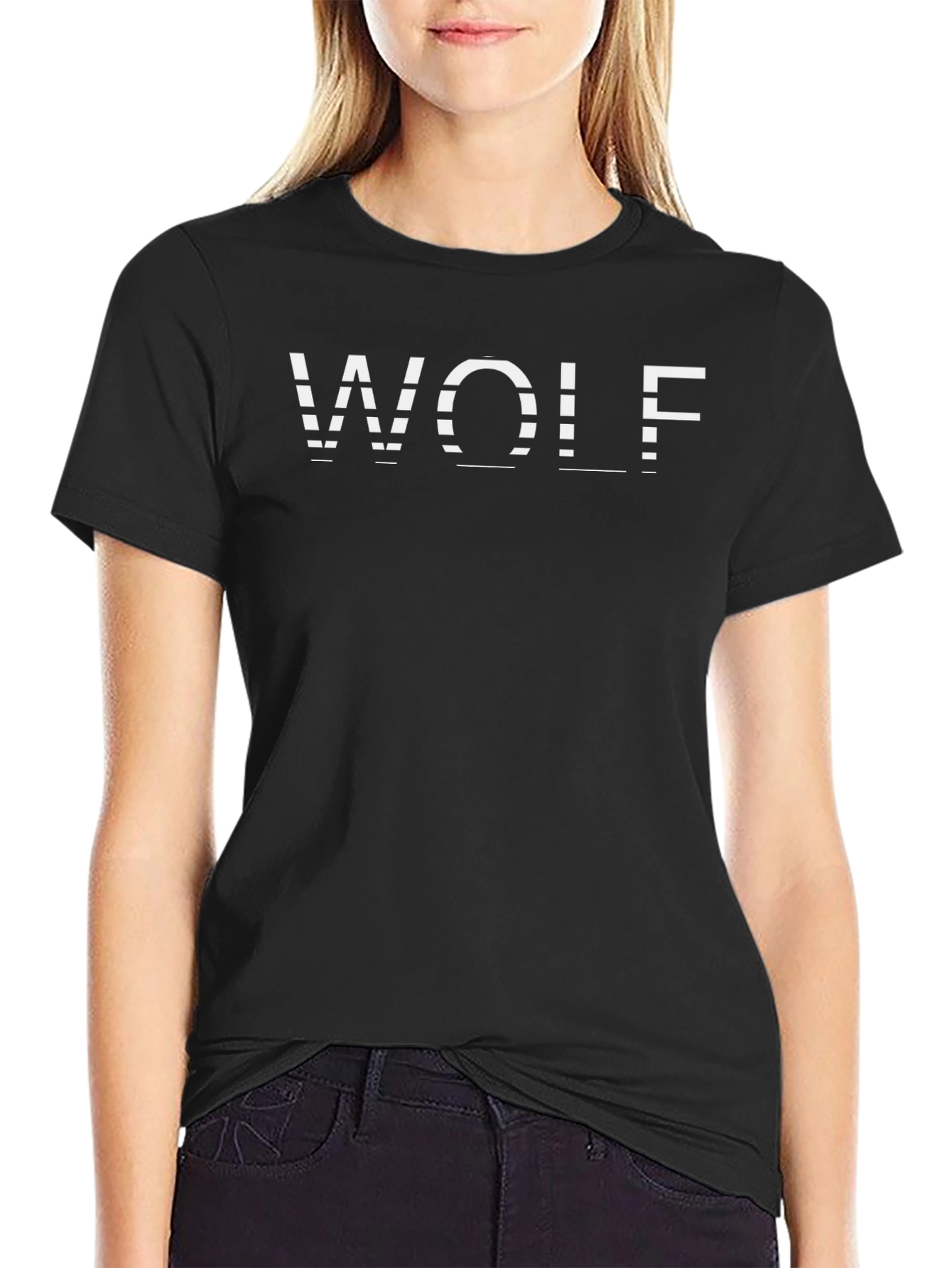 WOLF Graphic Print Crew Neck T-Shirt