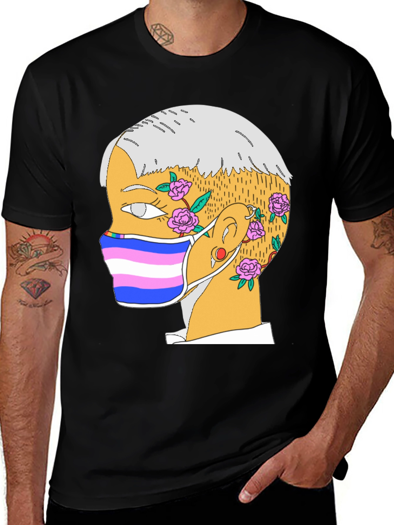 Illustrated Portrait T-Shirt - Unique Graphic Tee