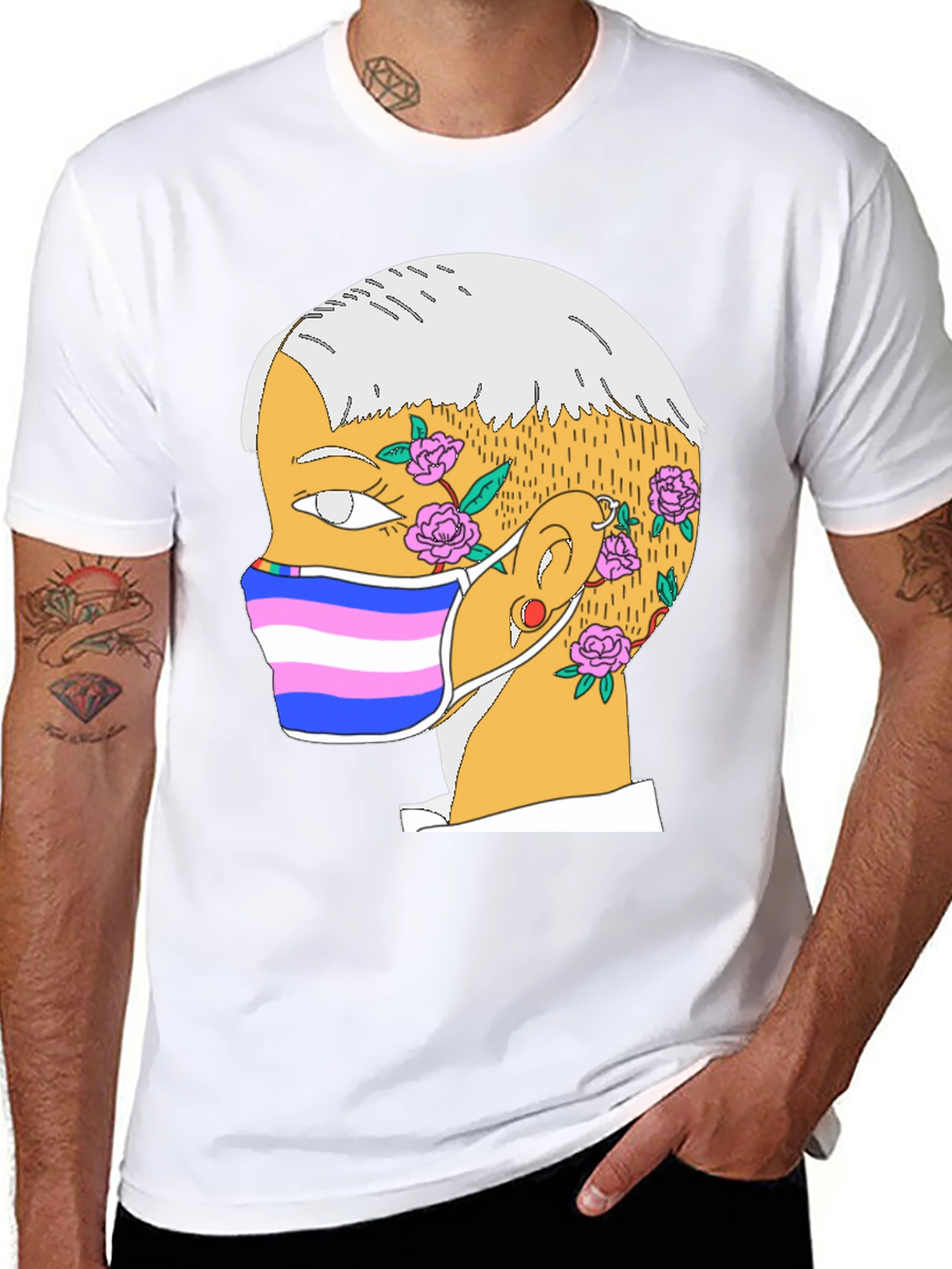 Illustrated Portrait T-Shirt - Unique Graphic Tee