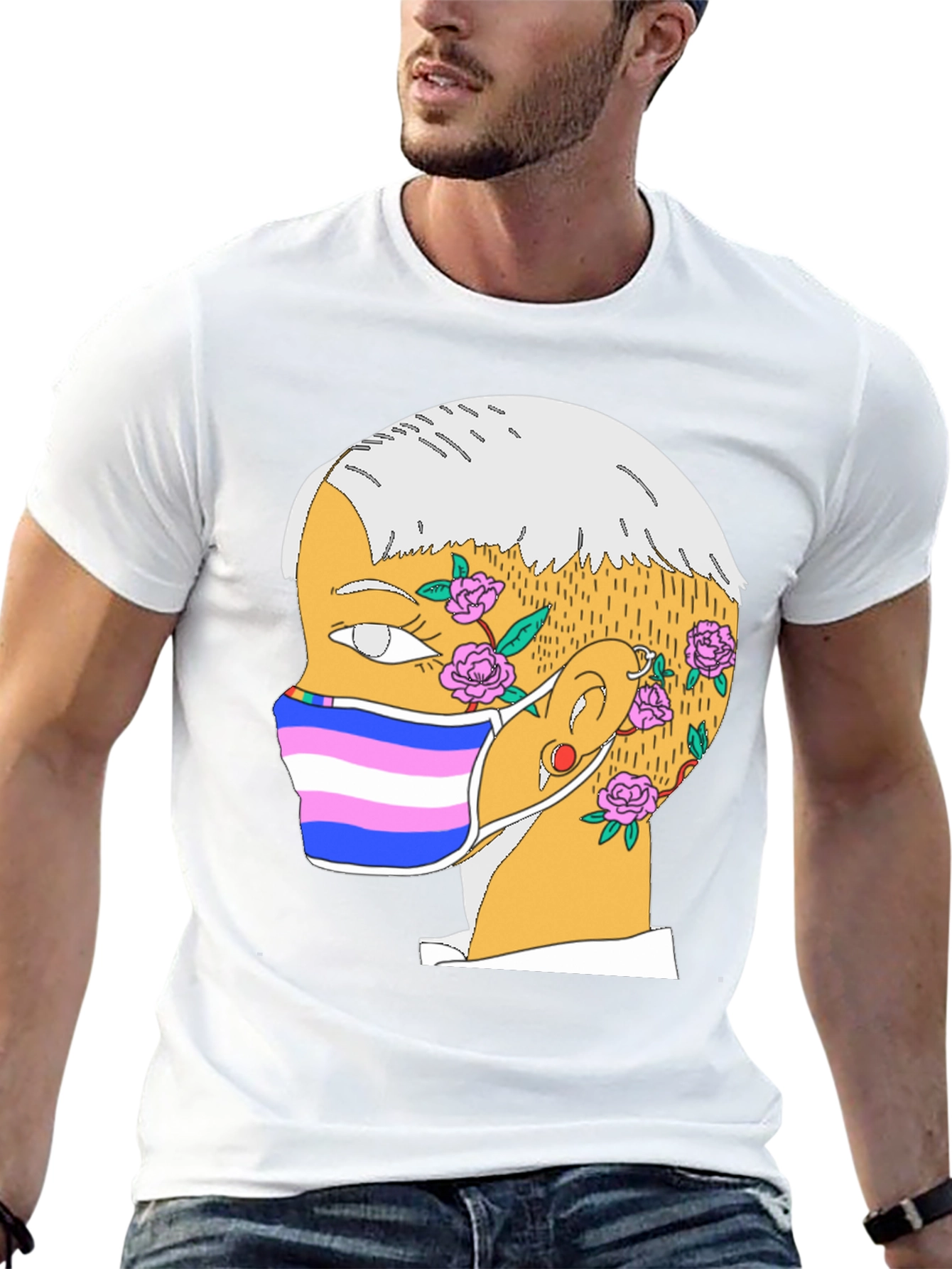 Illustrated Portrait T-Shirt - Unique Graphic Tee