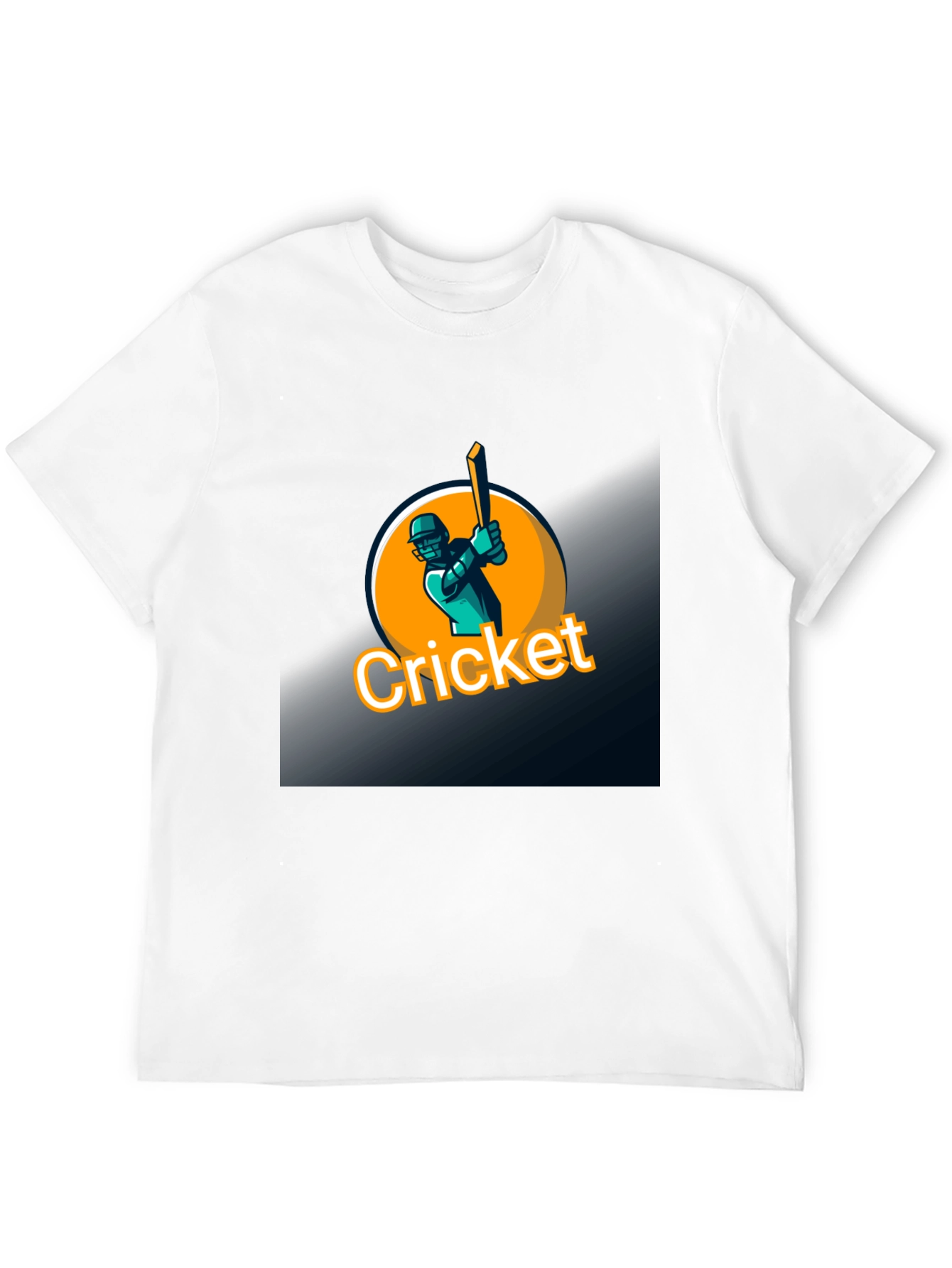 Cricket Player Graphic Black T-Shirt