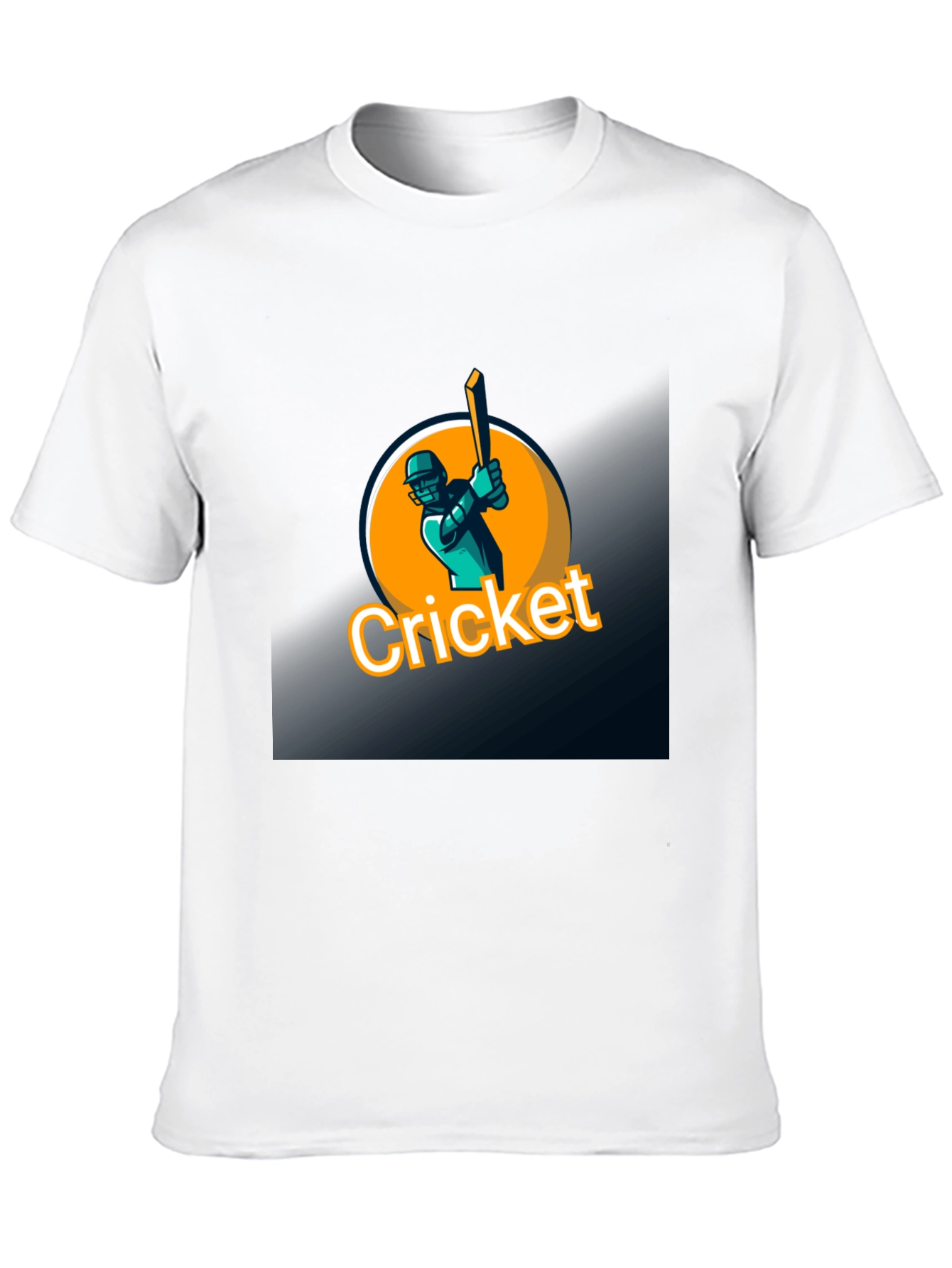 Cricket Player Graphic Black T-Shirt