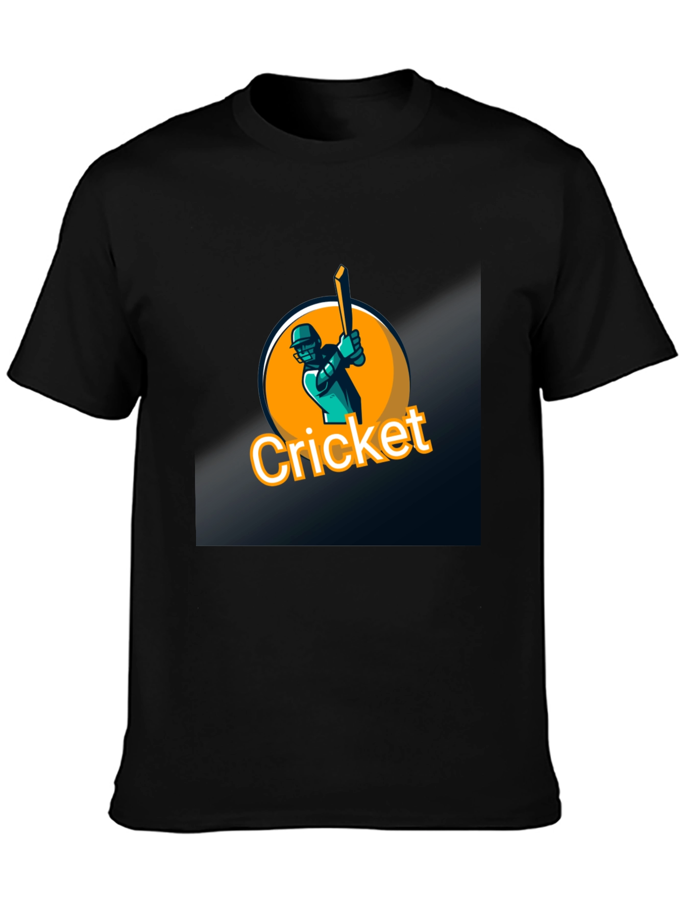 Cricket Player Graphic Black T-Shirt