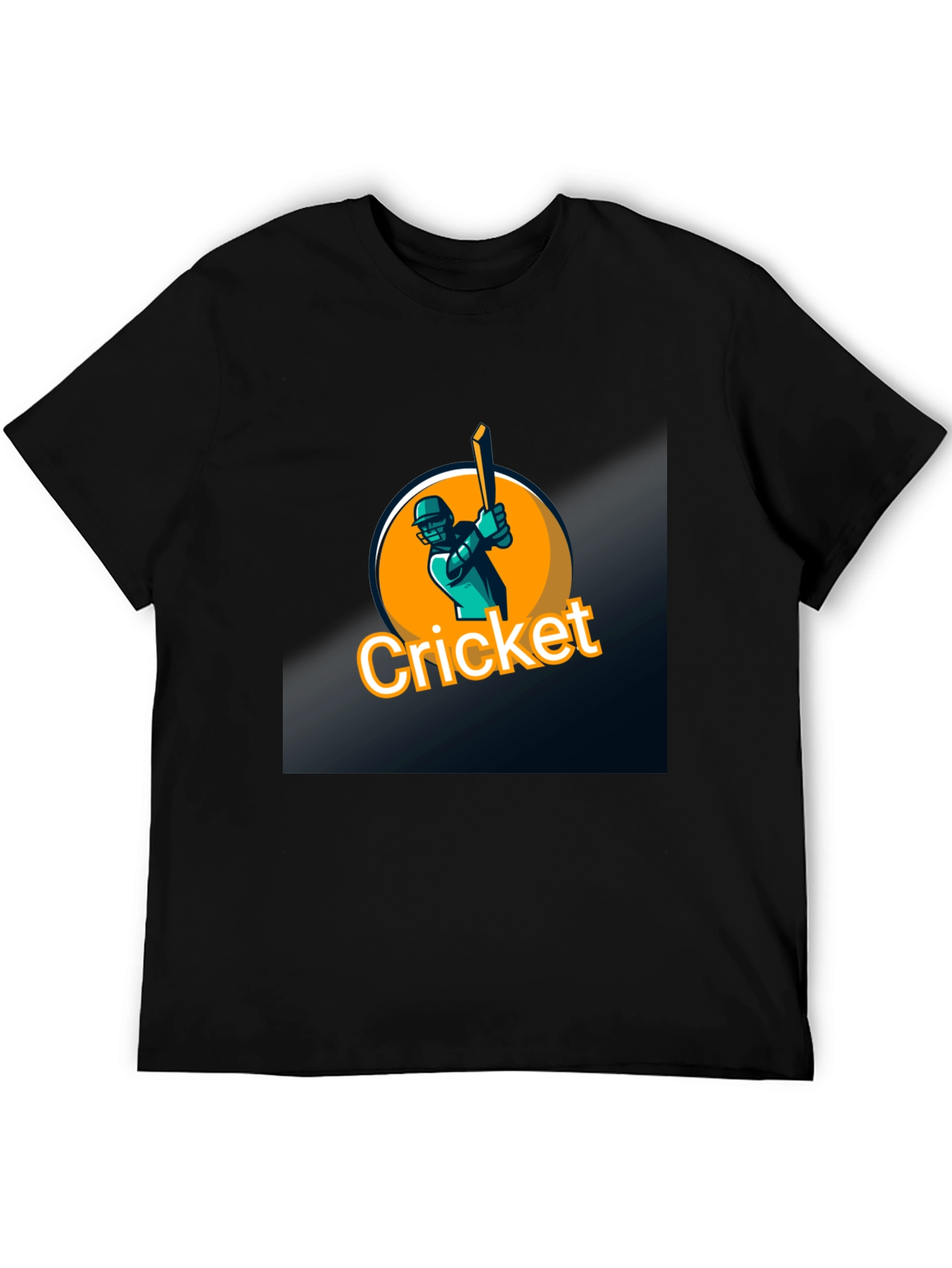 Cricket Player Graphic Black T-Shirt