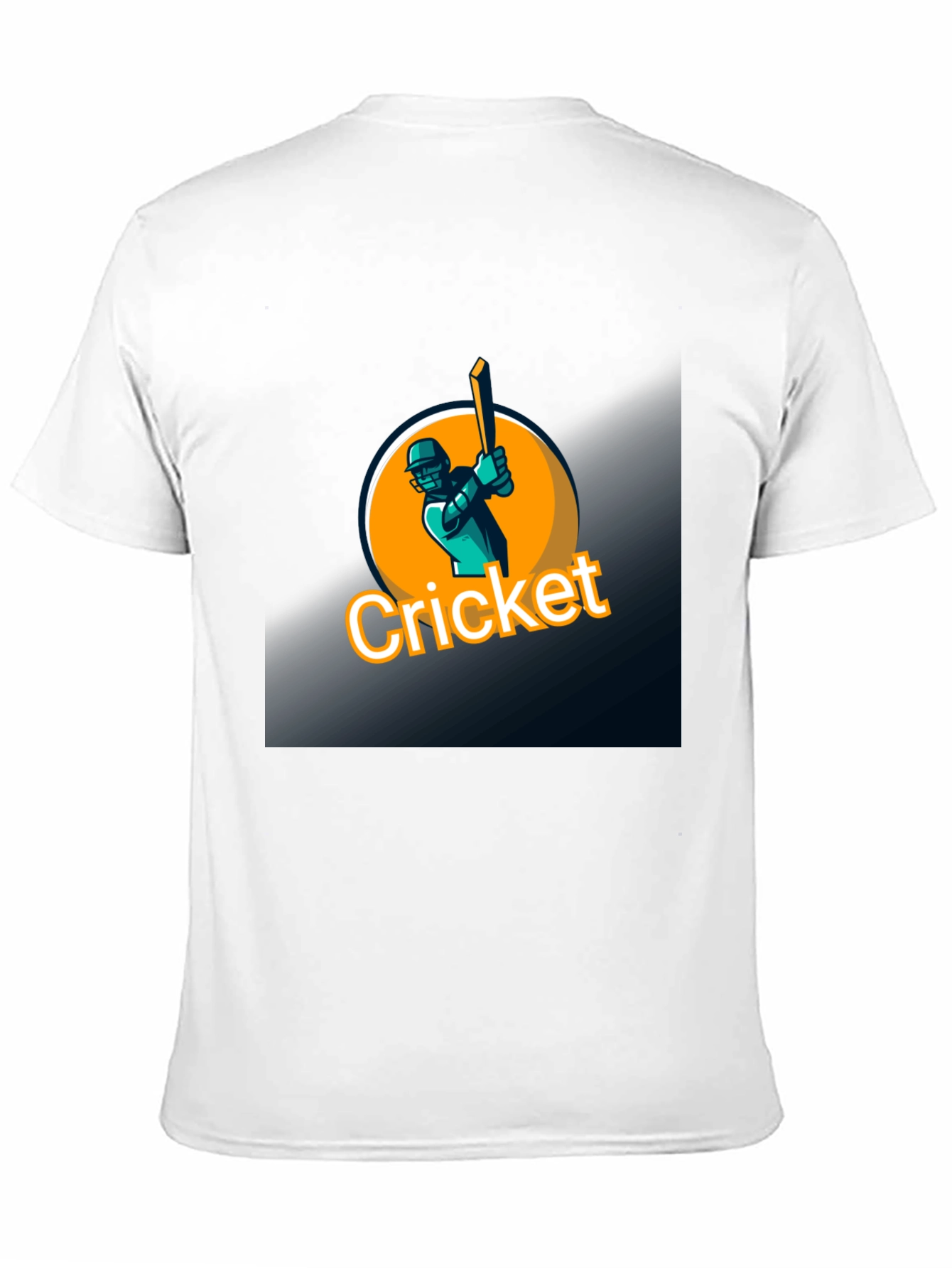 Cricket Player Graphic Black T-Shirt