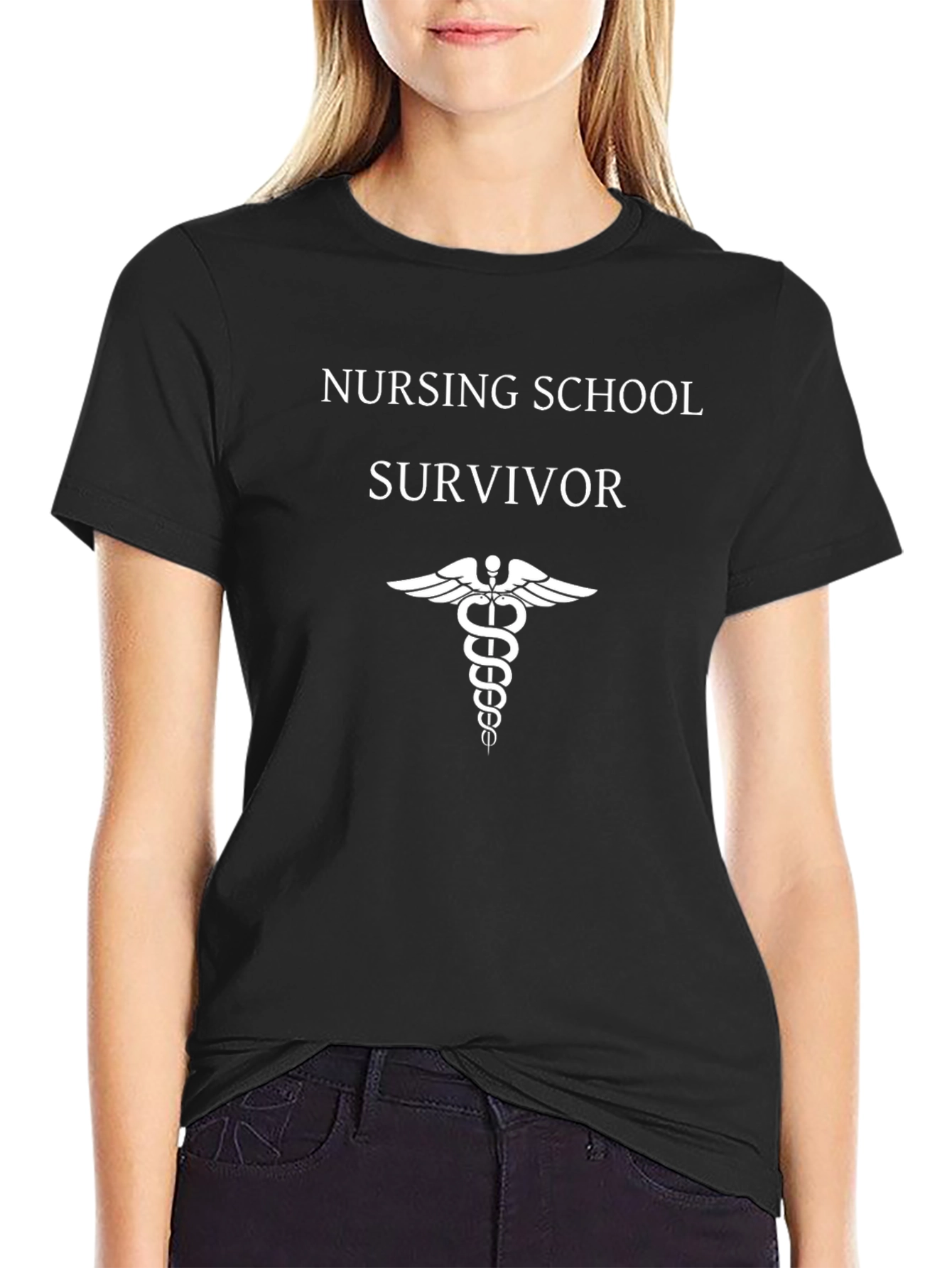 Nursing School Survivor T-Shirt - Black Cotton Tee