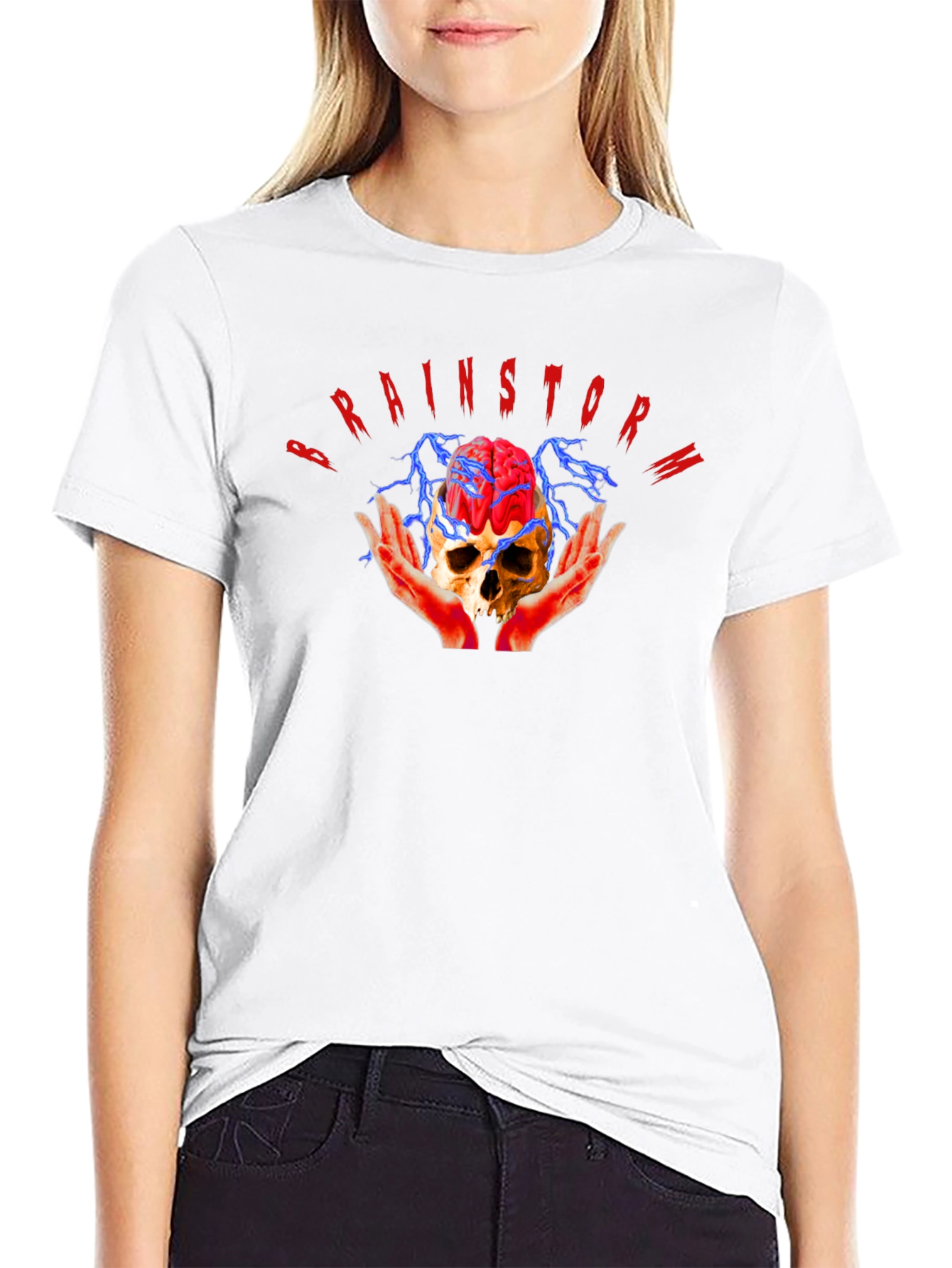 Brainstorm Skull Graphic Tee - Cool Edgy Design