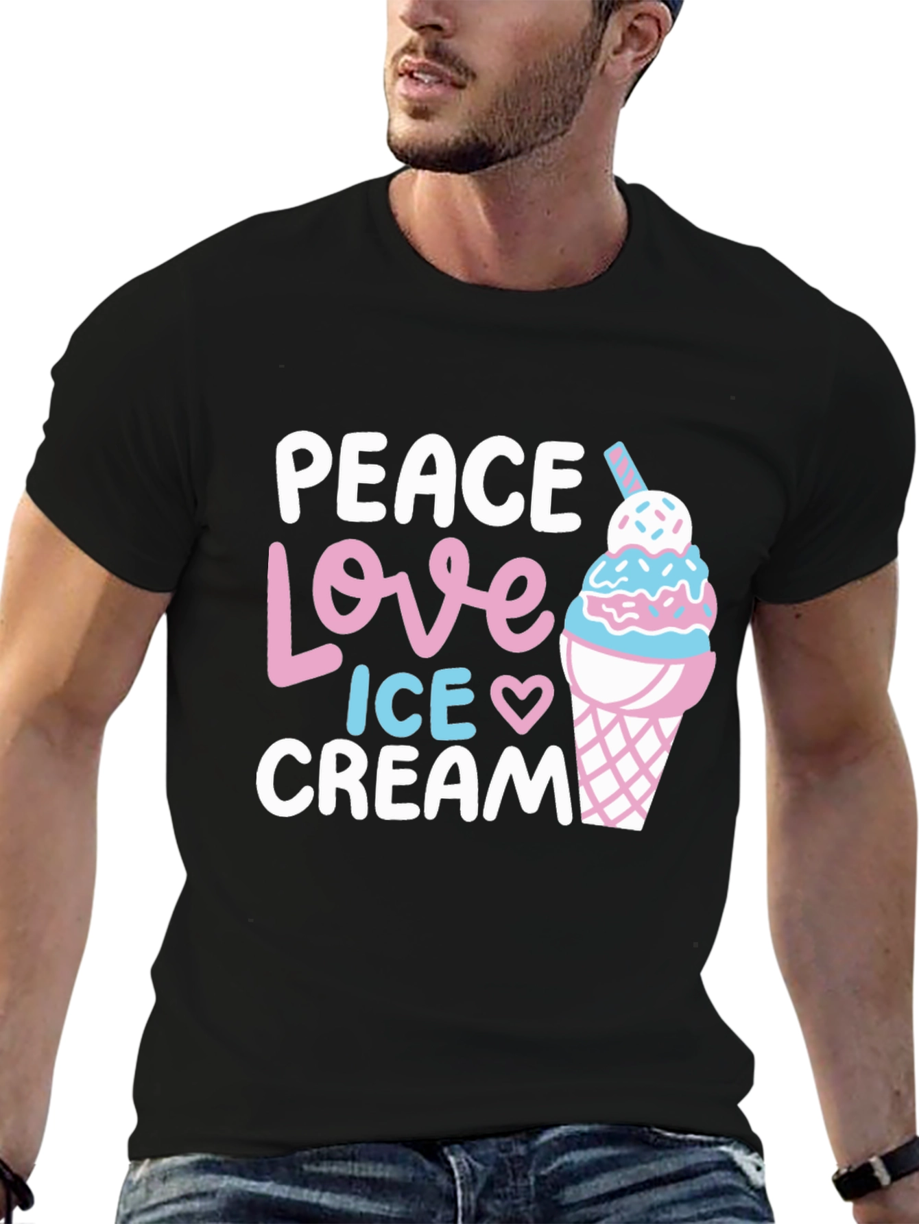 Peace Love Ice Cream Graphic T-Shirt