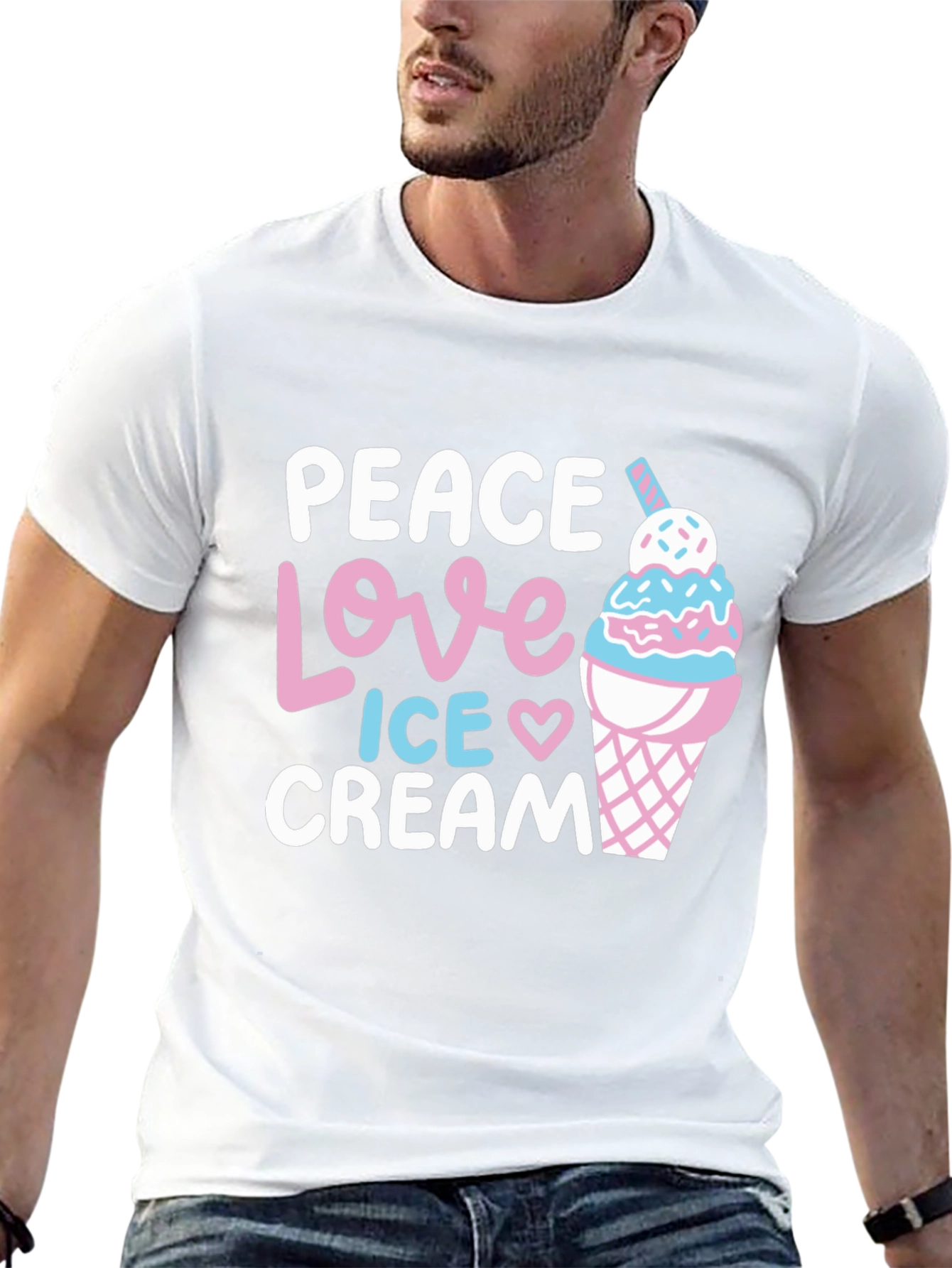Peace Love Ice Cream Graphic T-Shirt