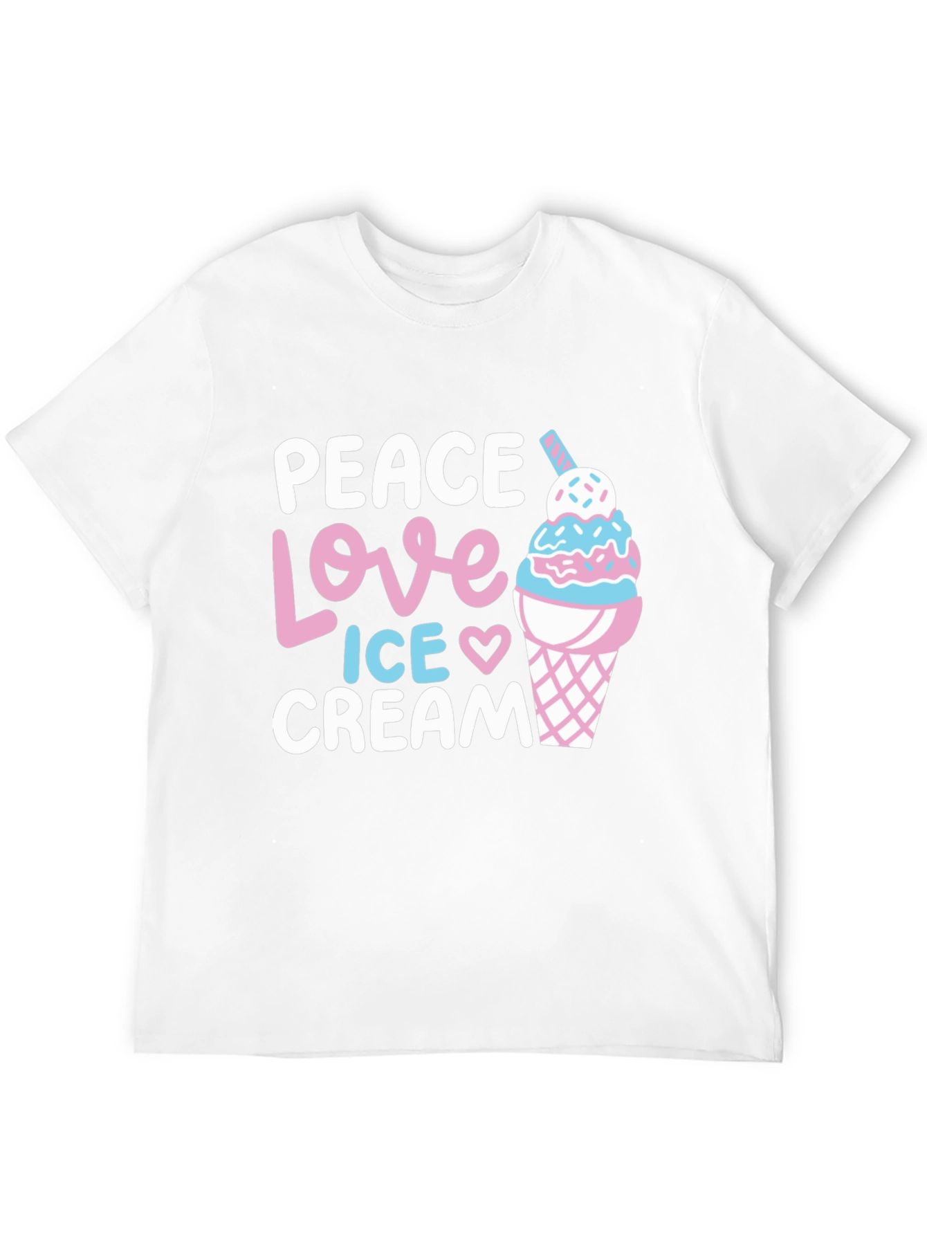 Peace Love Ice Cream Graphic T-Shirt