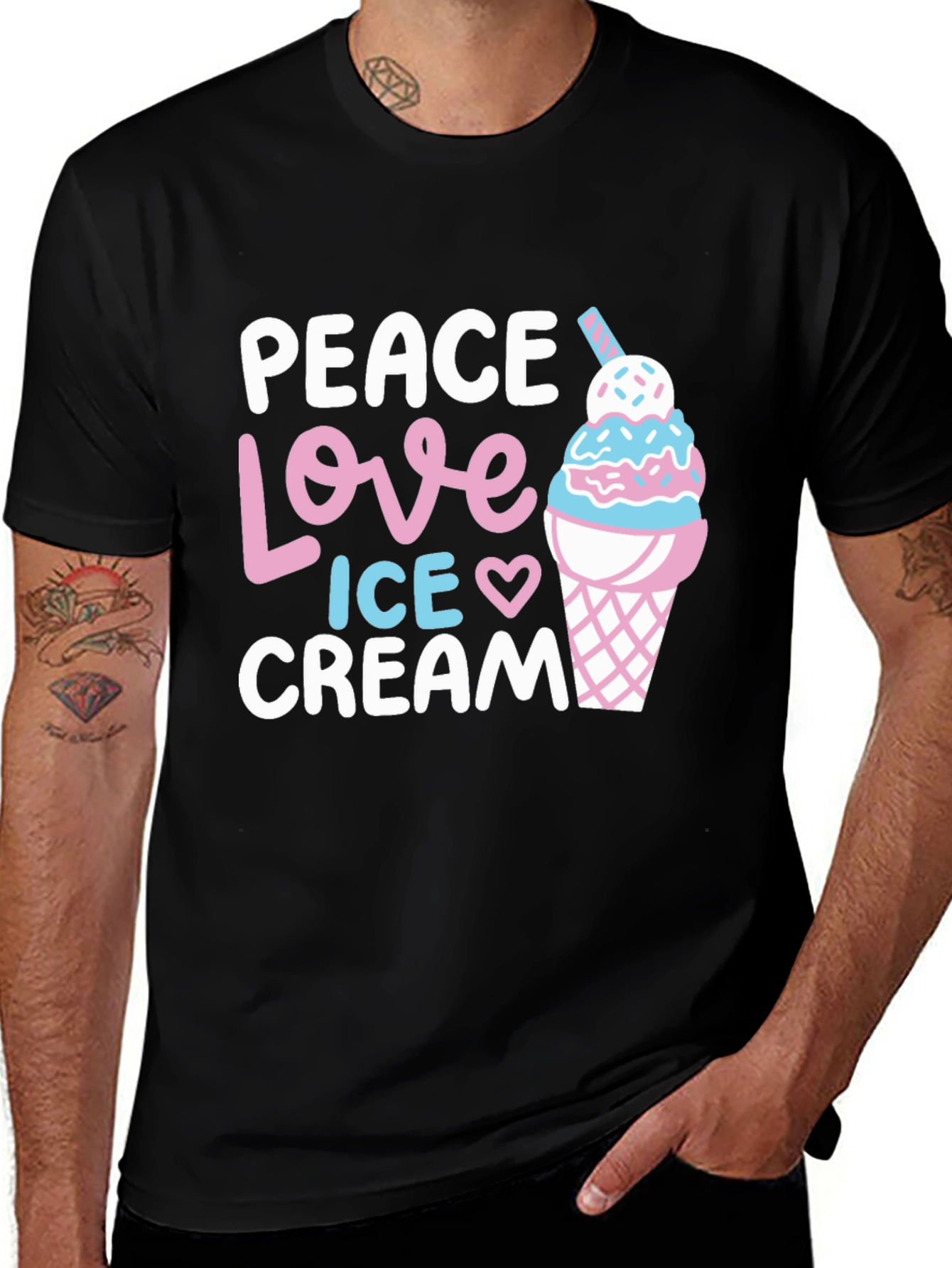Peace Love Ice Cream Graphic T-Shirt