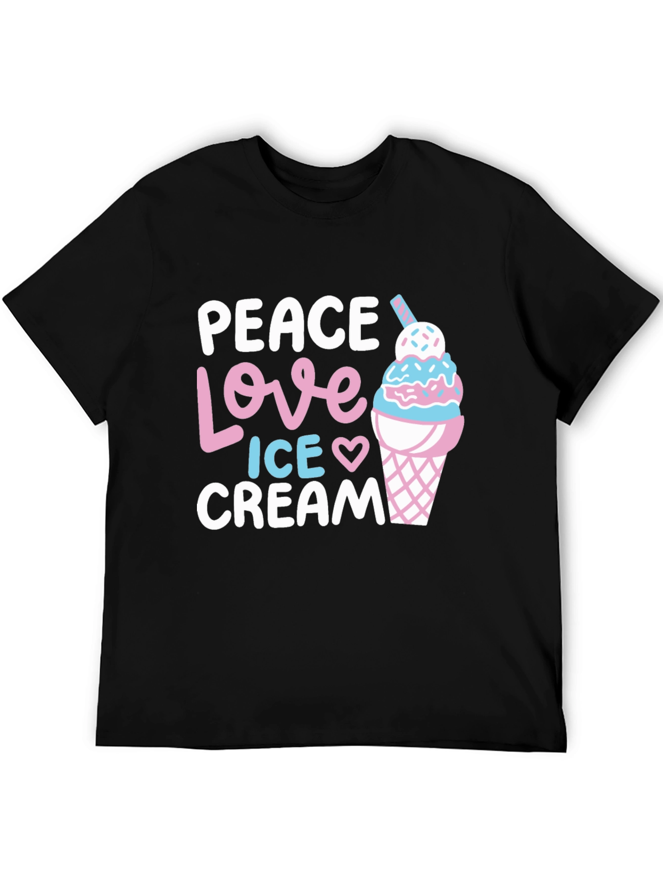 Peace Love Ice Cream Graphic T-Shirt