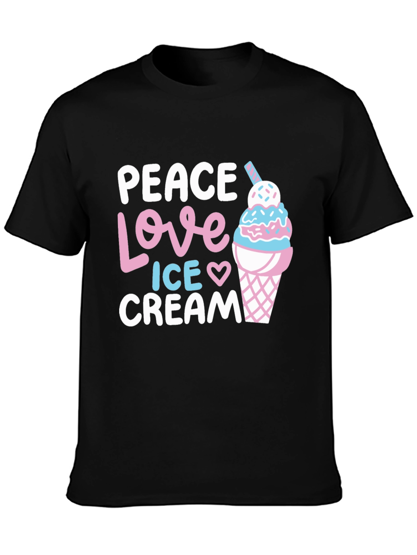 Peace Love Ice Cream Graphic T-Shirt