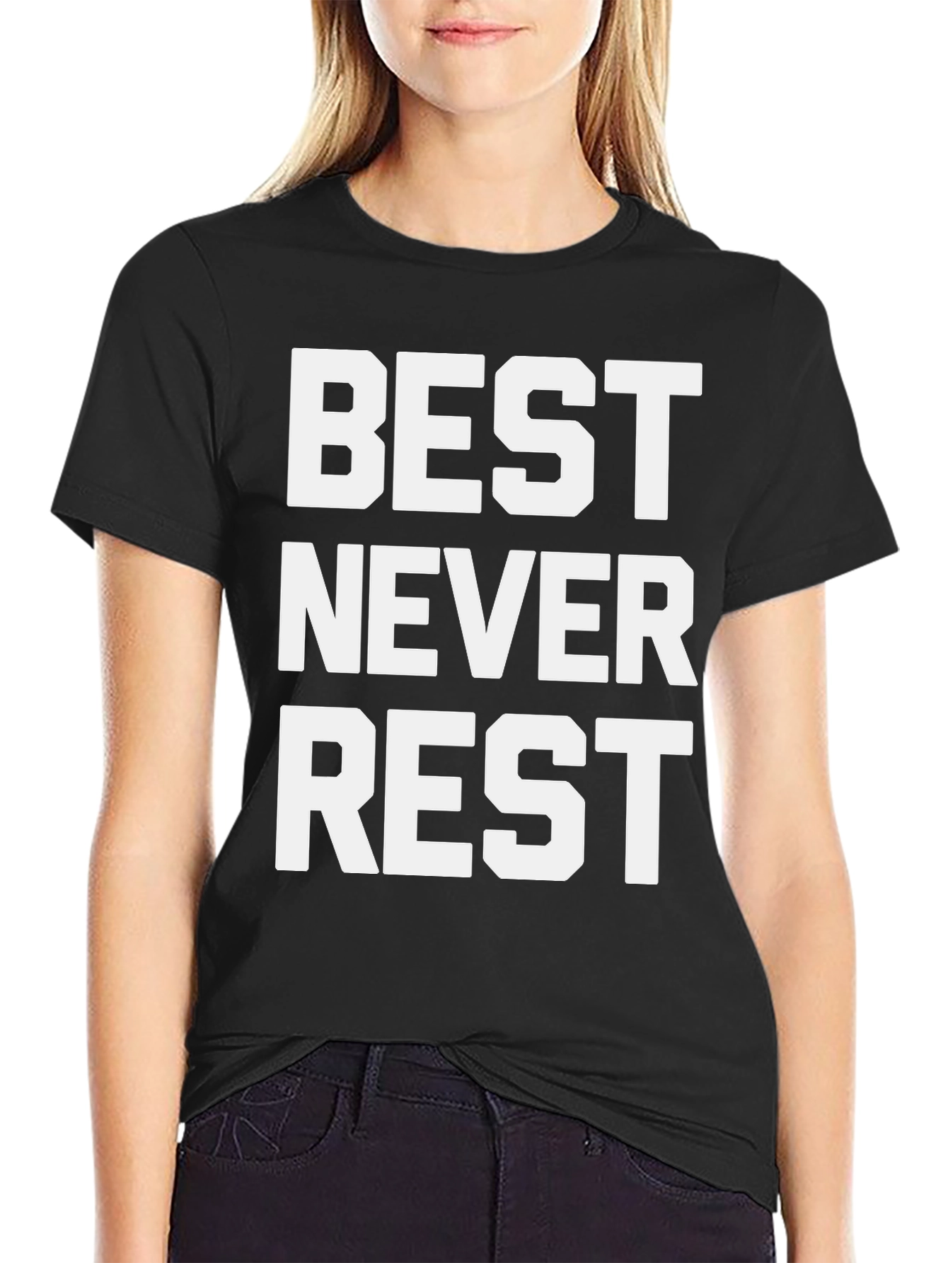 Best Never Rest Graphic Tee - Black Cotton