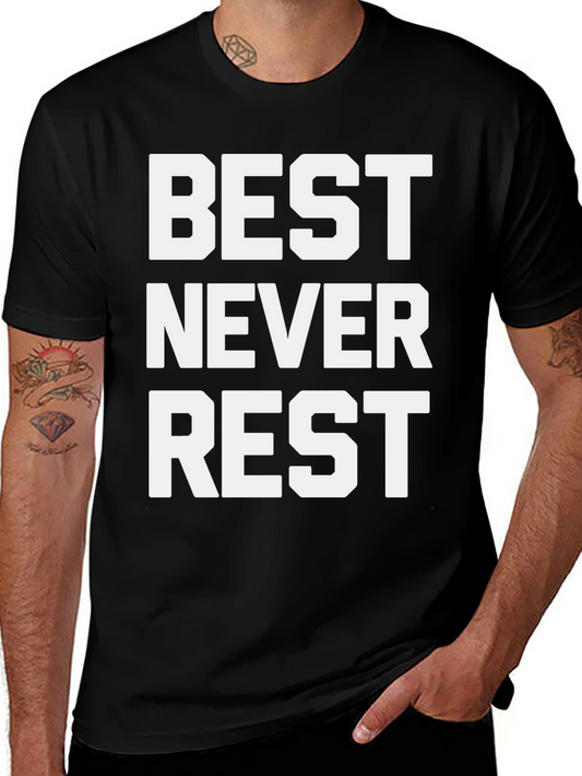 Best Never Rest Graphic Tee - Black Cotton