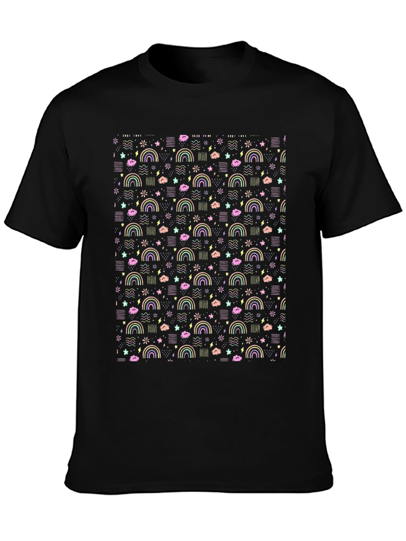 Rainbow & Cloud Pattern T-Shirt