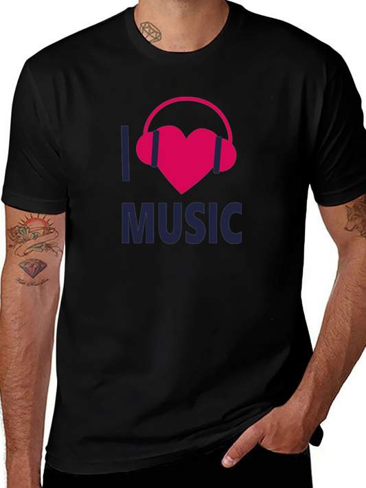 I Love Music Black T-Shirt