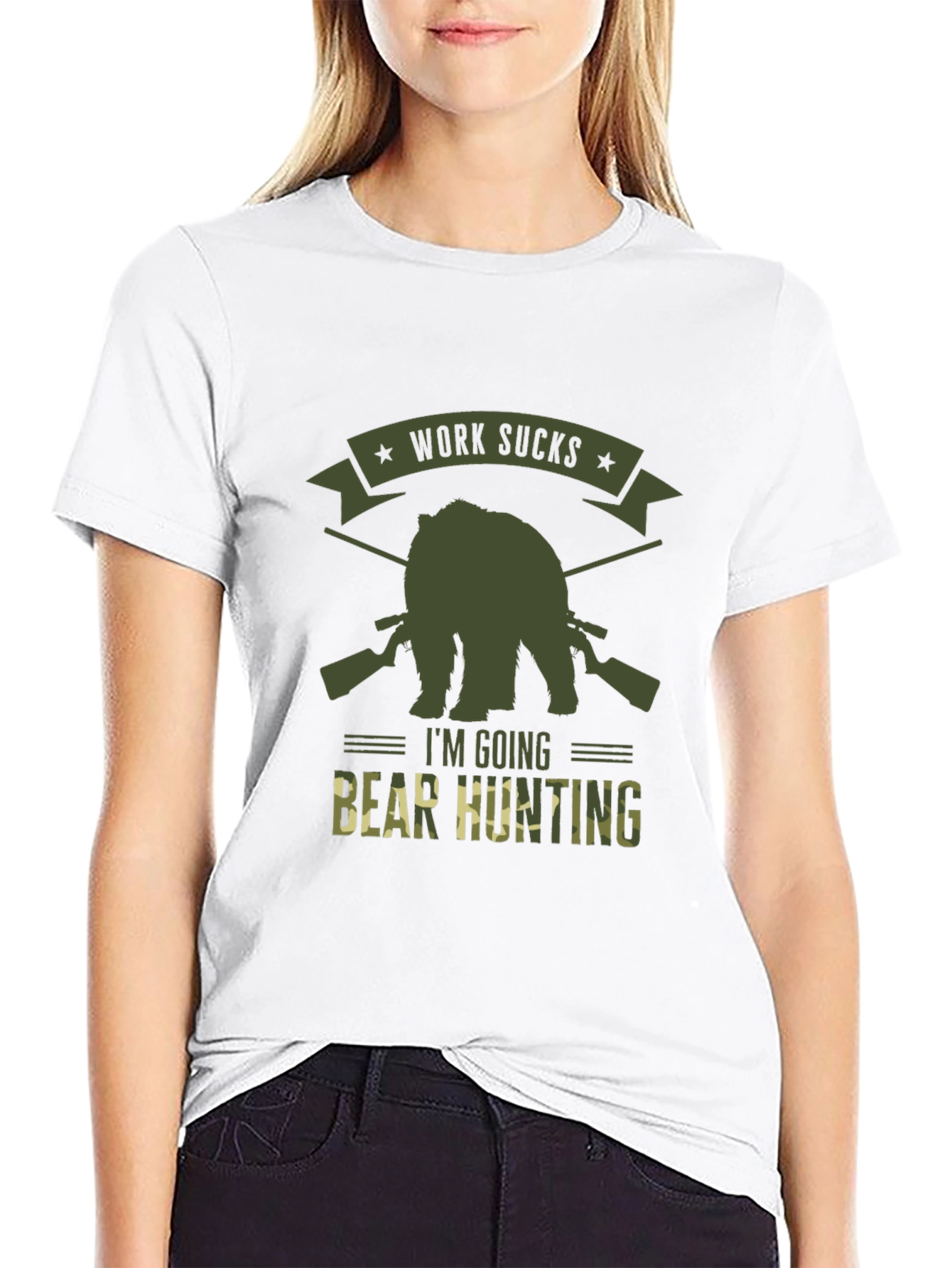 Work Sucks Bear Hunting T-Shirt