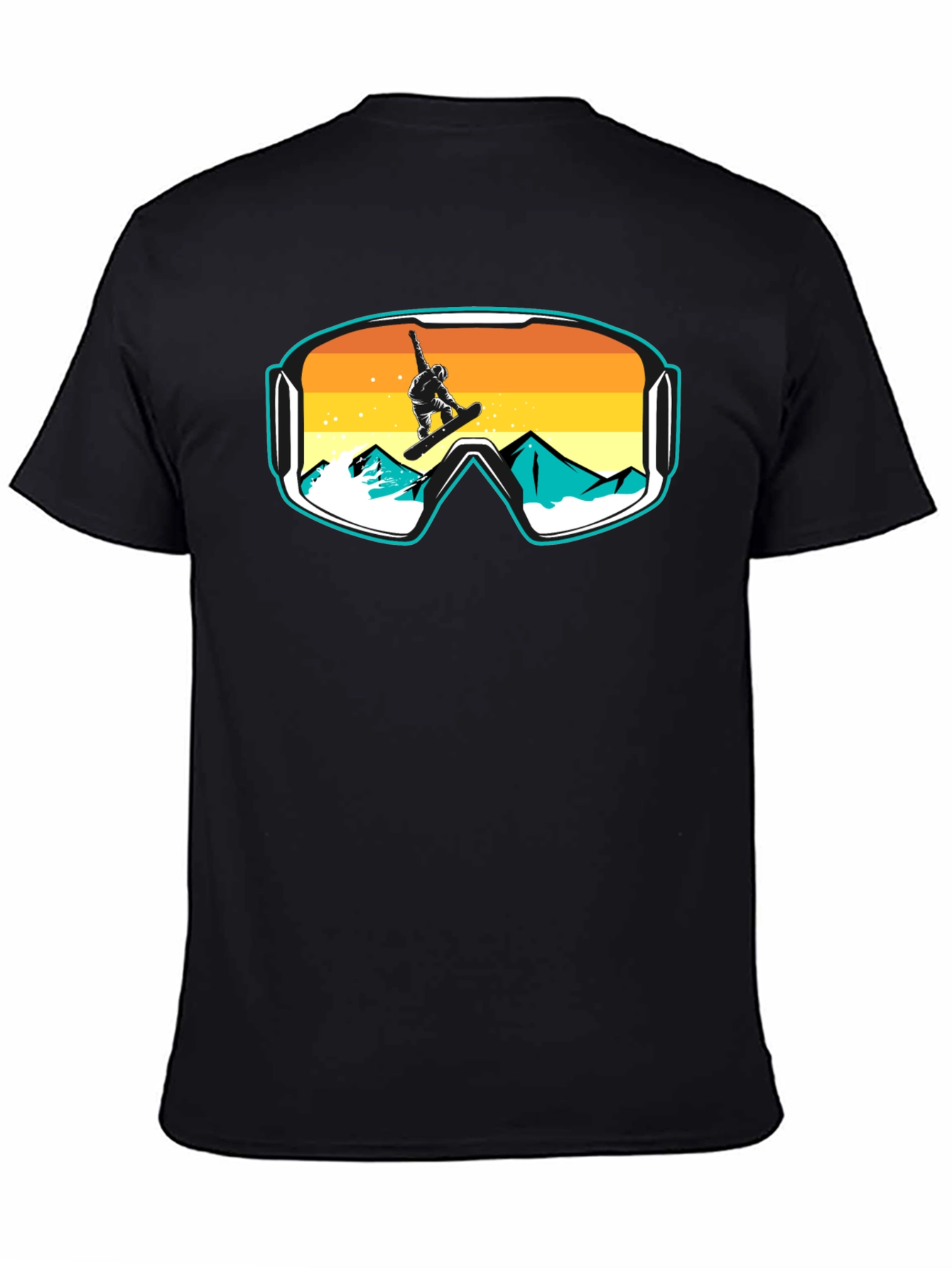 Snowboarder Goggles Graphic T-Shirt - Cool Mountain Design