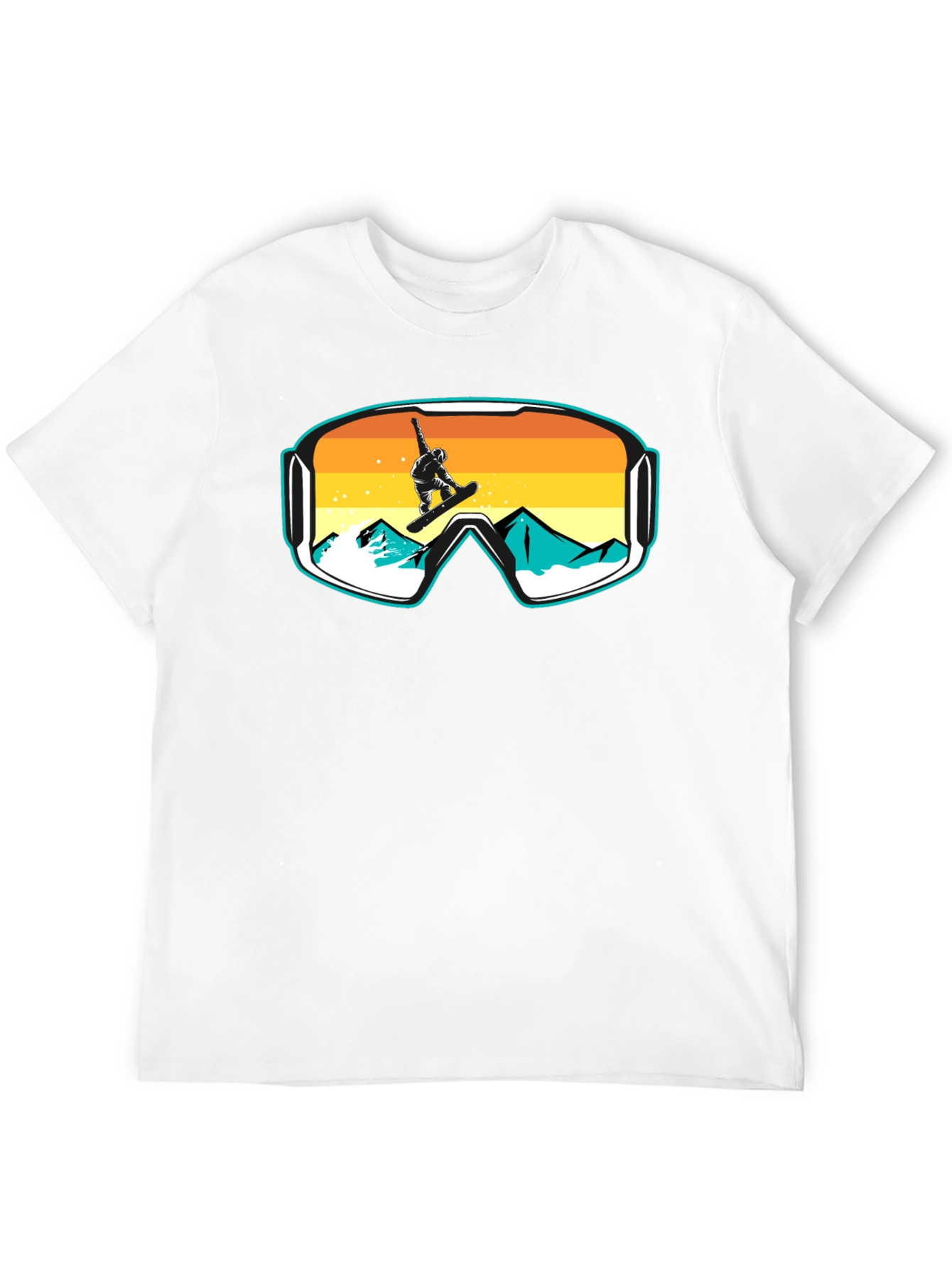 Snowboarder Goggles Graphic T-Shirt - Cool Mountain Design