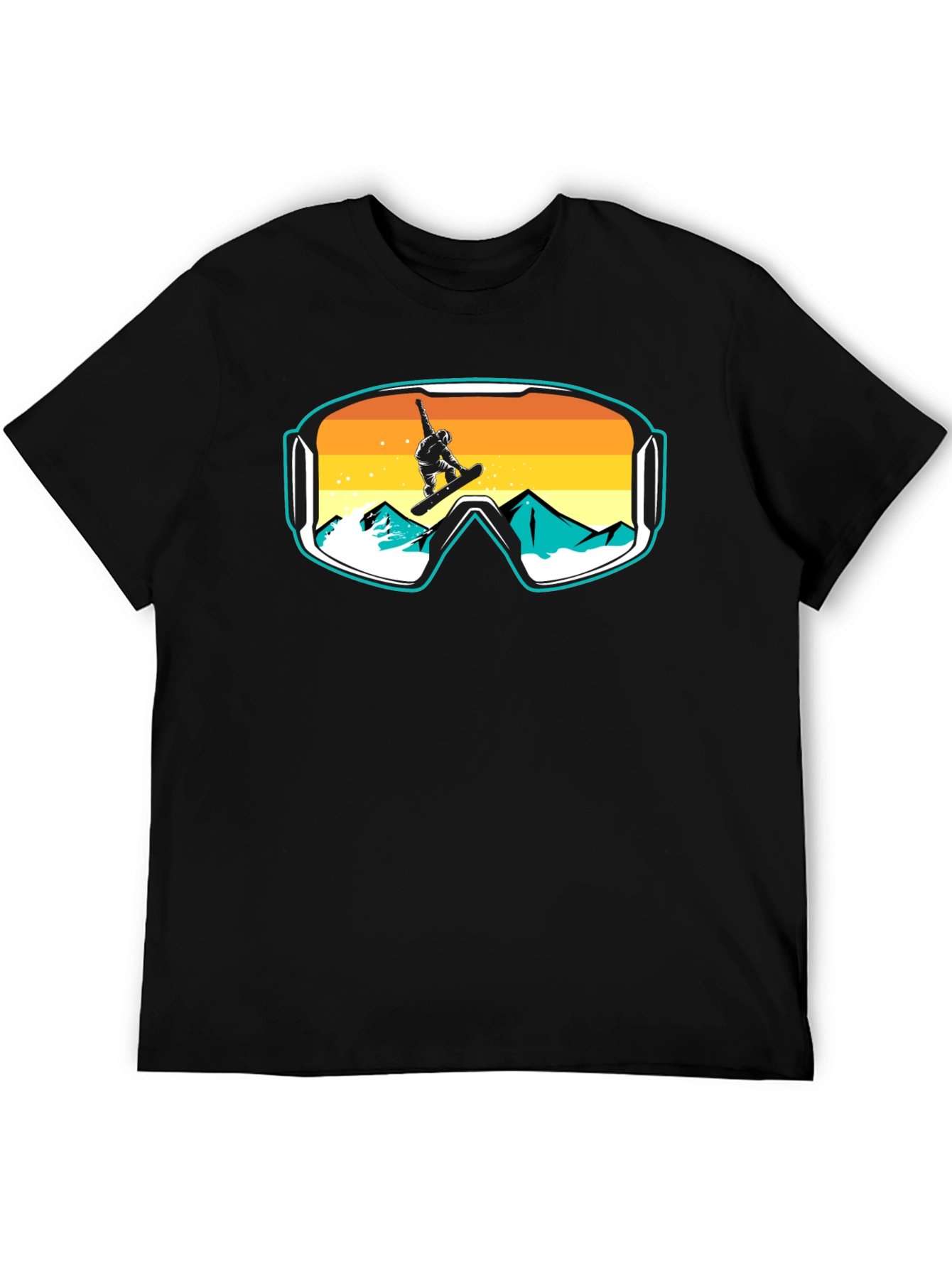 Snowboarder Goggles Graphic T-Shirt - Cool Mountain Design