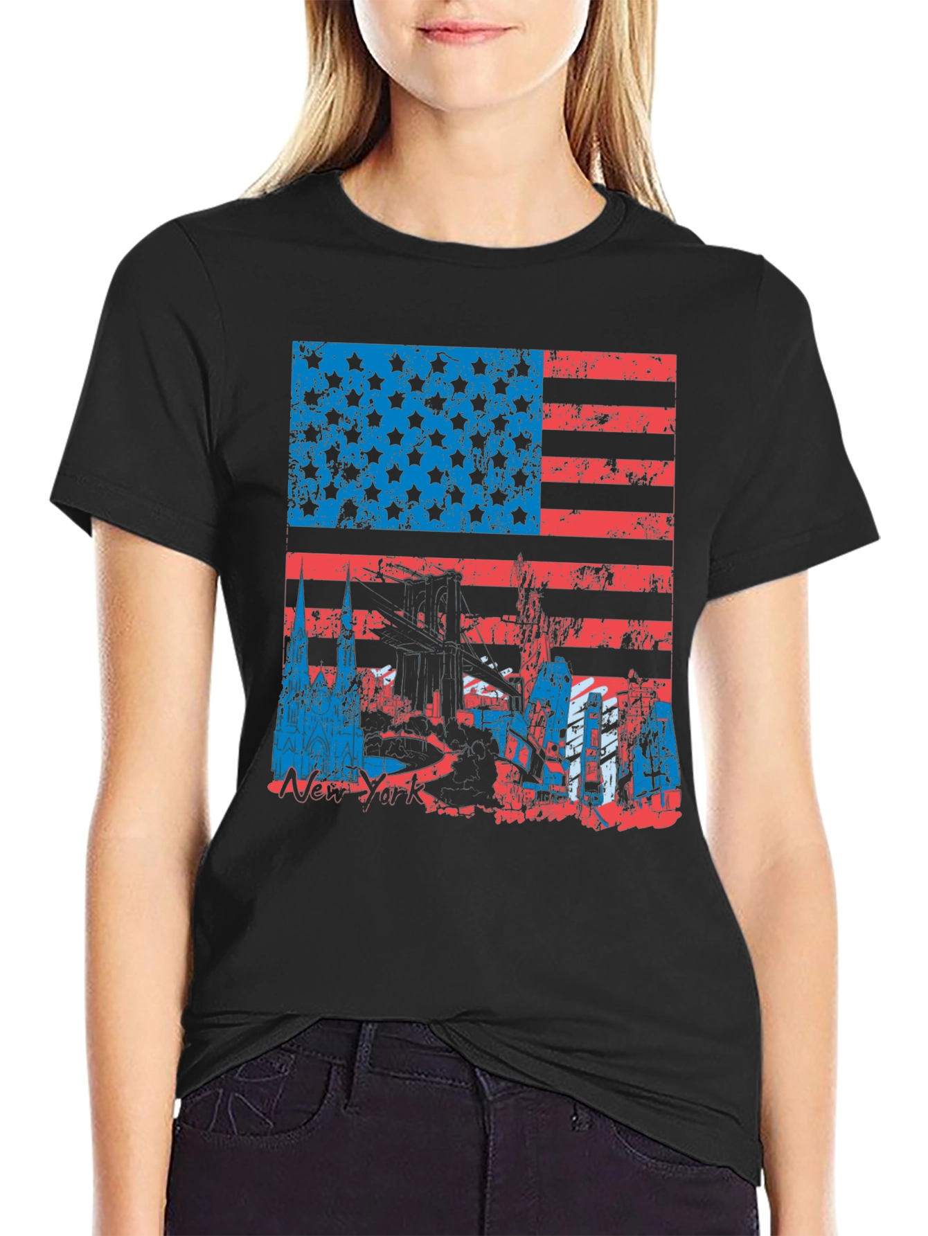 NYC American Flag Graphic T-Shirt