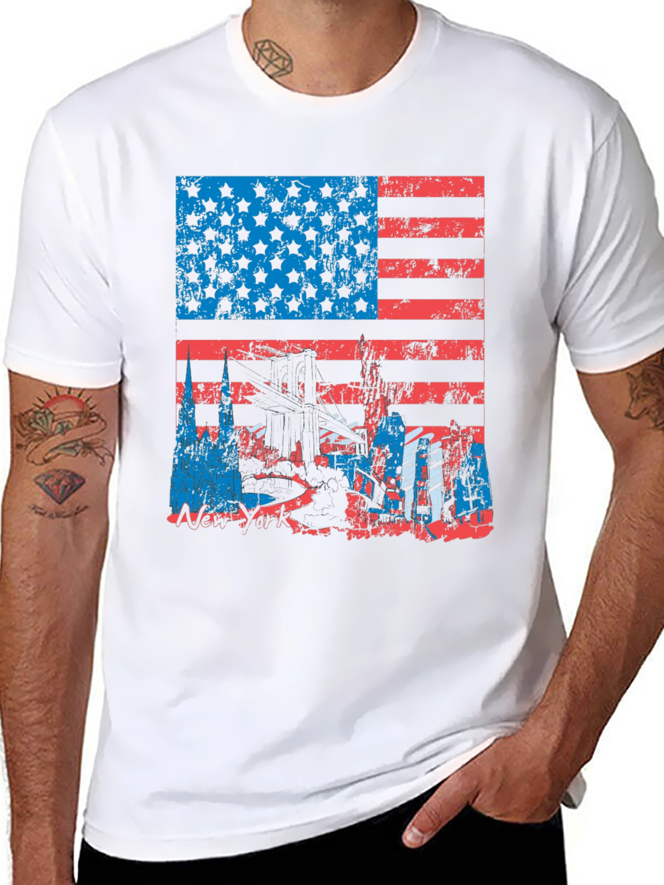 NYC American Flag Graphic T-Shirt