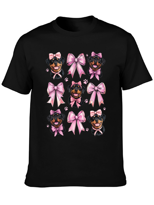 Rottweiler Dog Pink Bow T-Shirt
