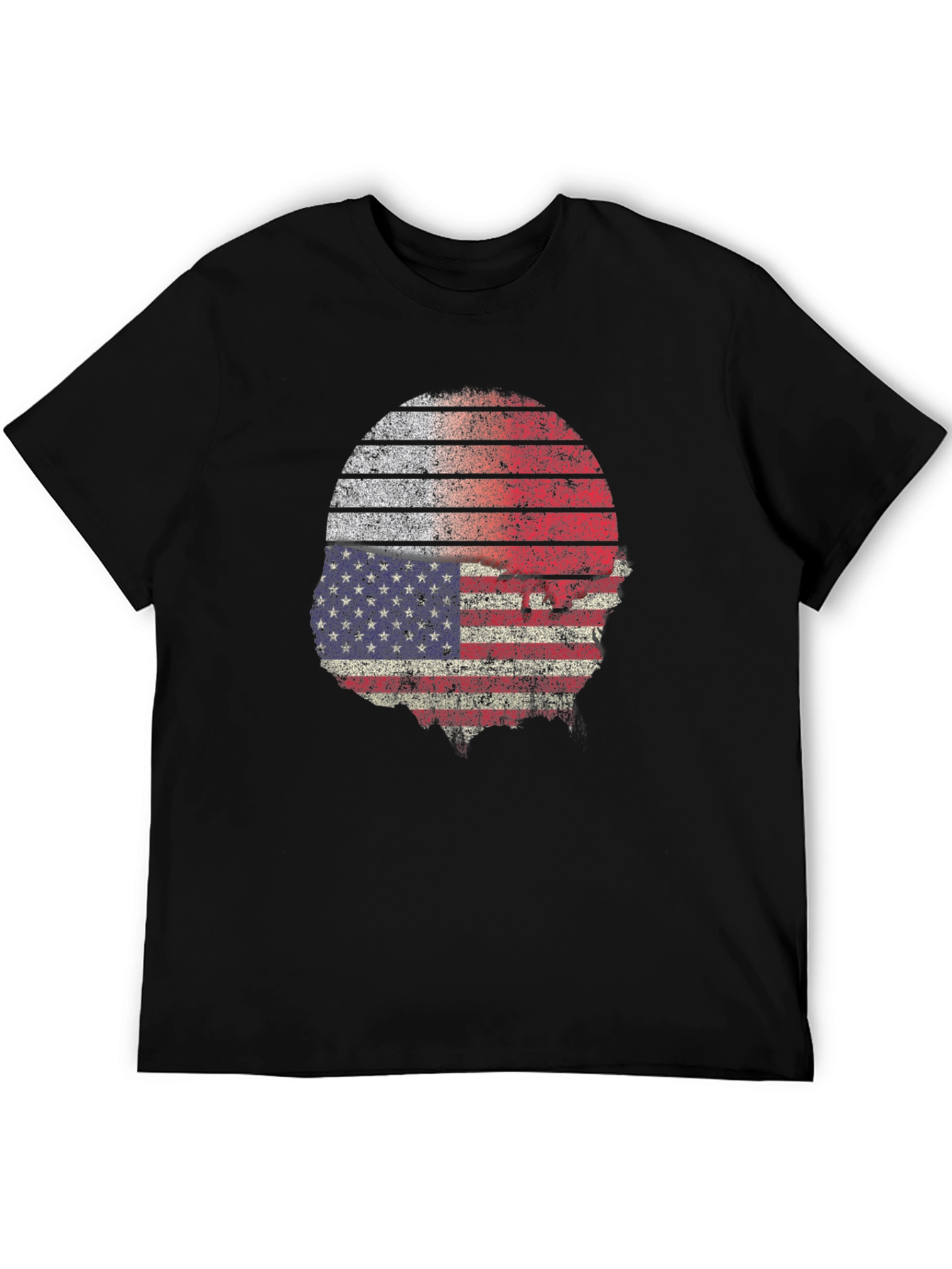 American Flag Skull Graphic Tee - Patriot Fashion