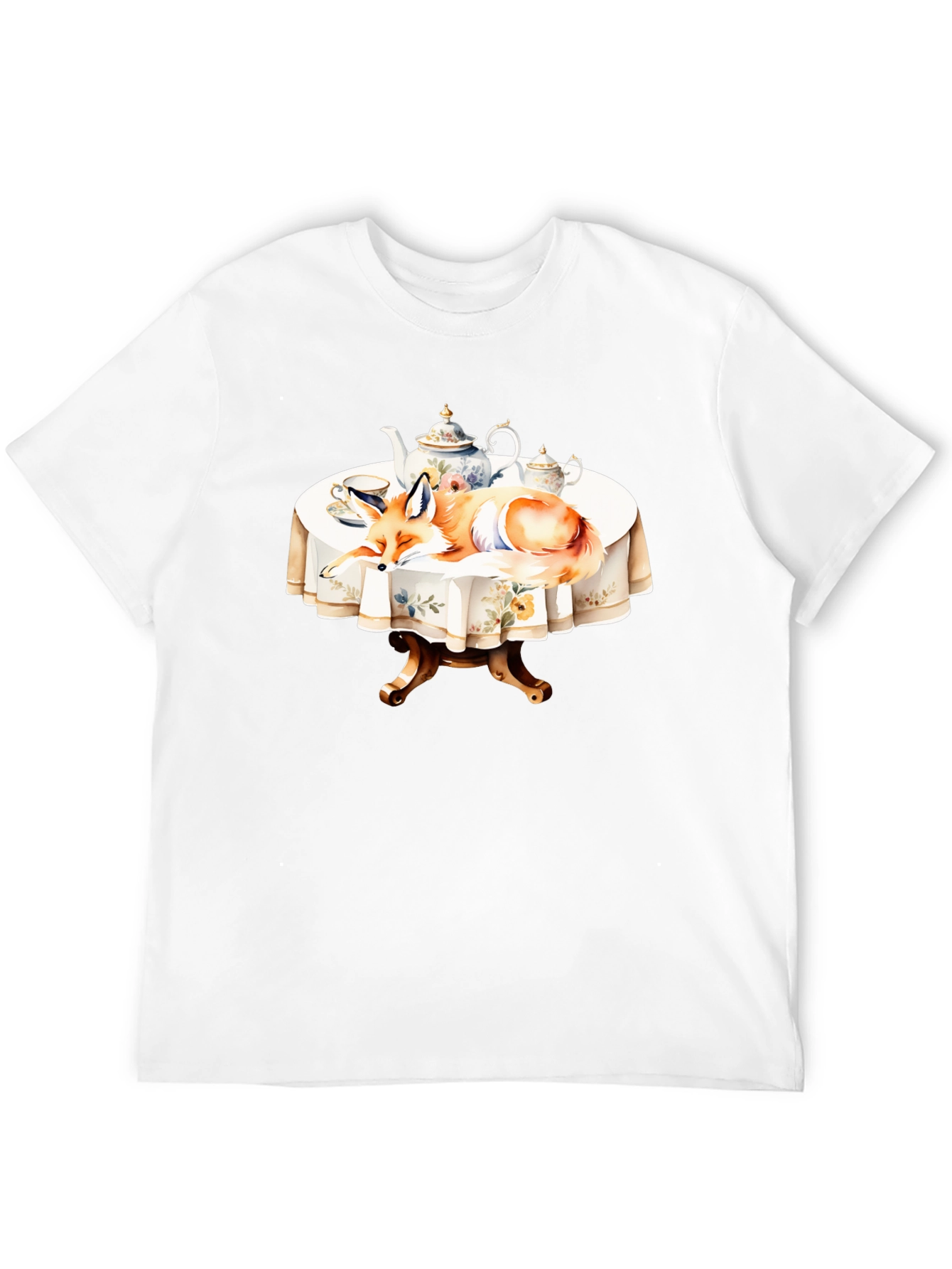 Fox Tea Party T-Shirt - Whimsical Design