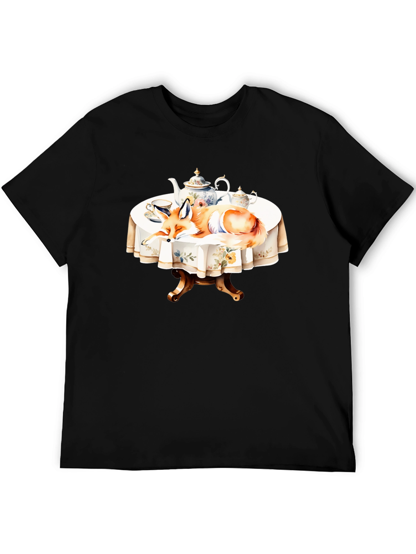 Fox Tea Party T-Shirt - Whimsical Design