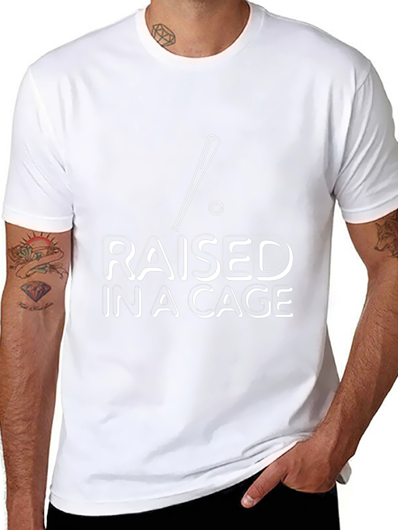 Raised in a Cage Baseball Graphic Tee