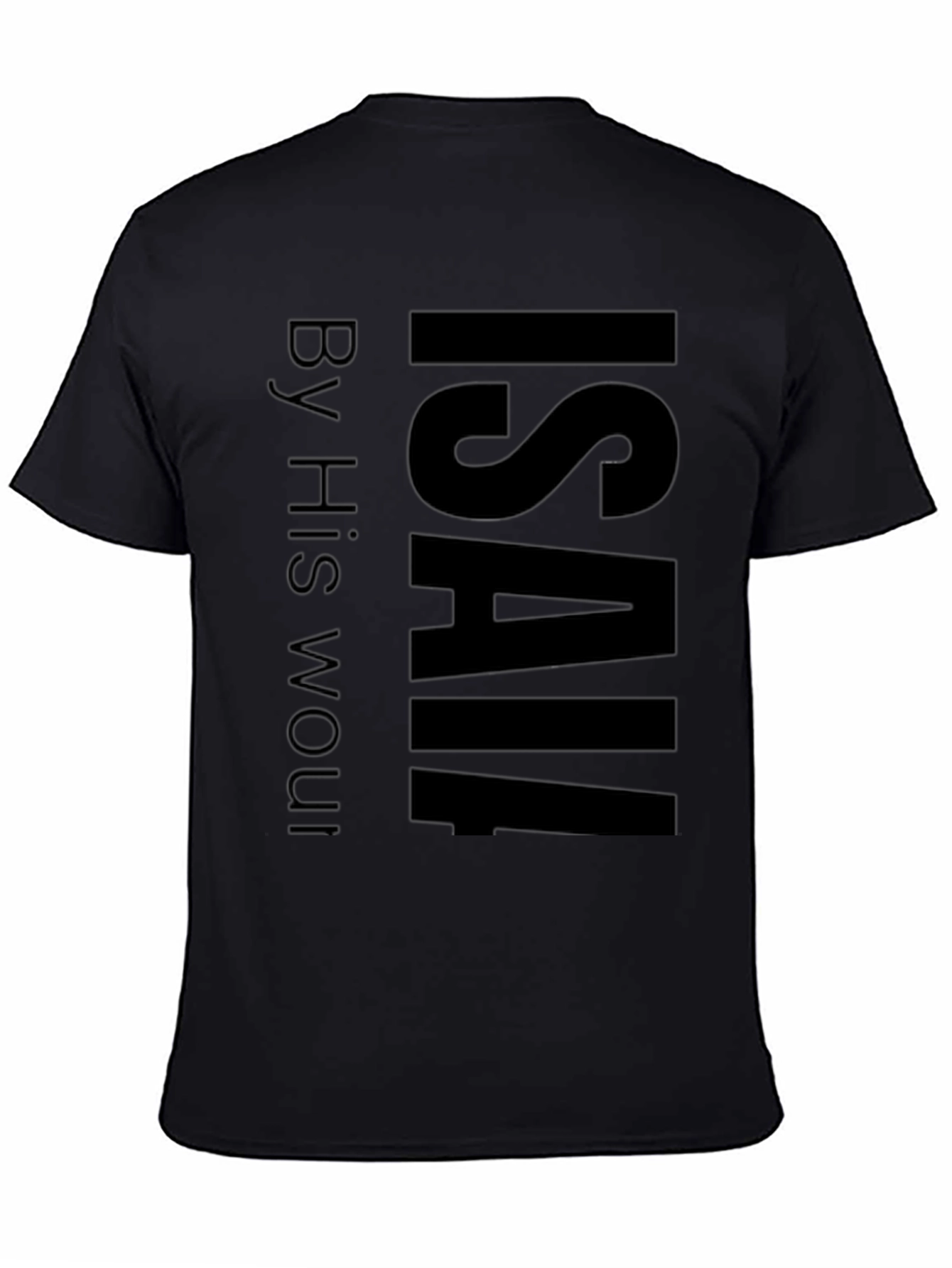 ISAIAH Mens Black Graphic T-Shirt