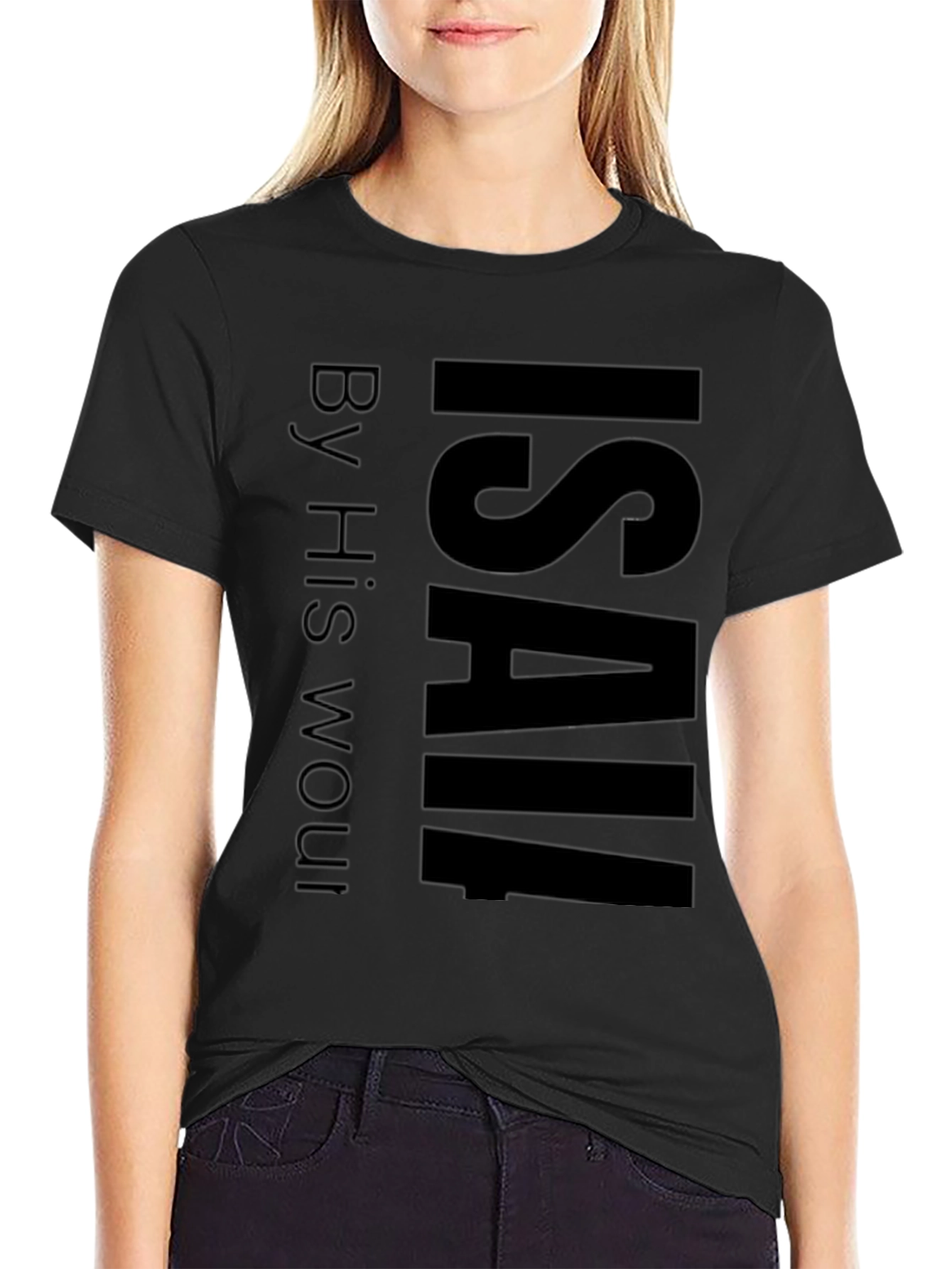 ISAIAH Mens Black Graphic T-Shirt