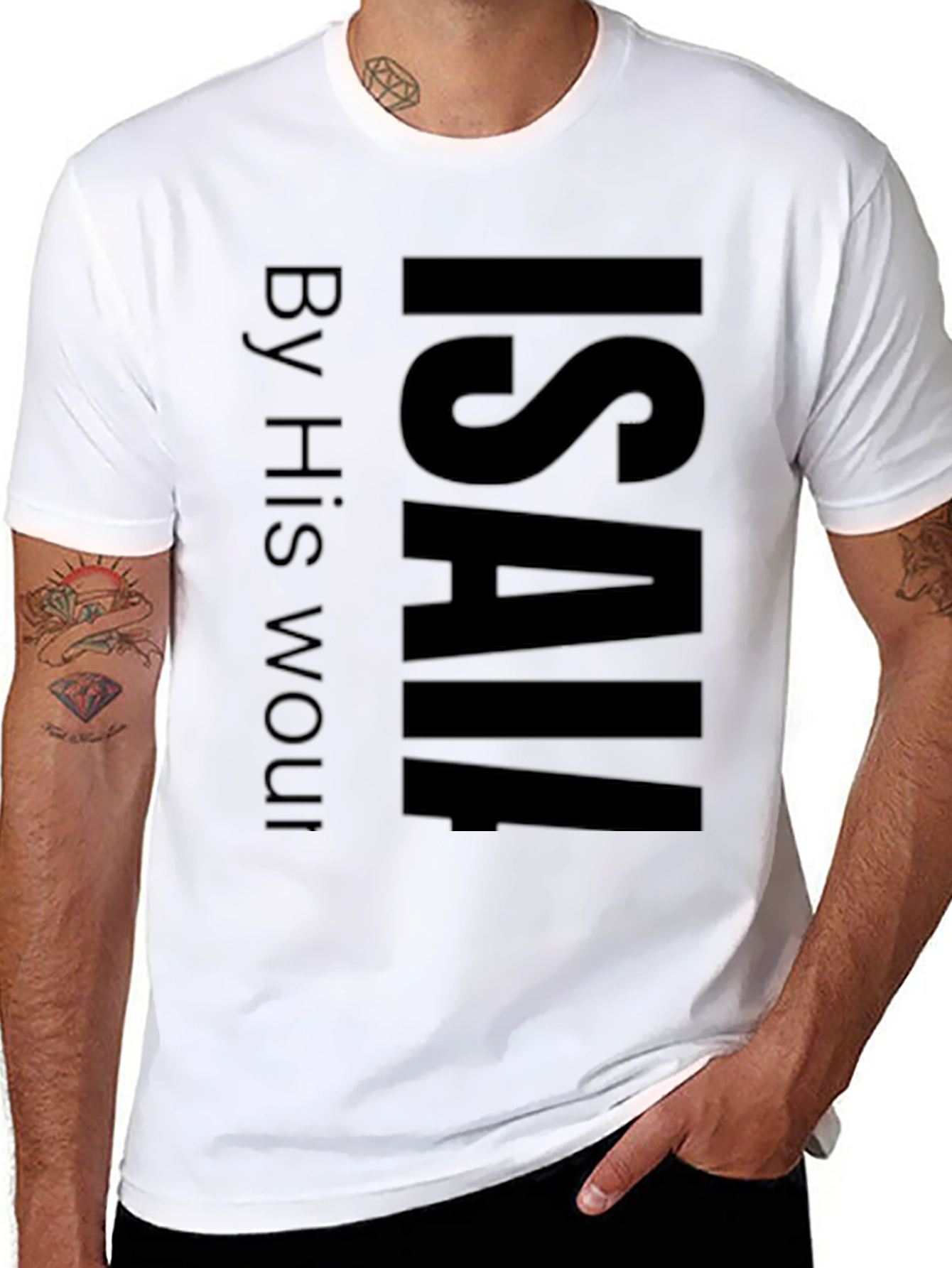 ISAIAH Mens Black Graphic T-Shirt