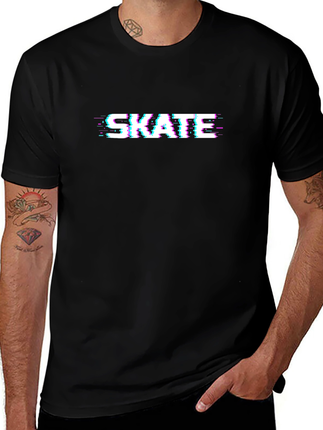 Skate Glitch Graphic Tee - Modern Streetwear