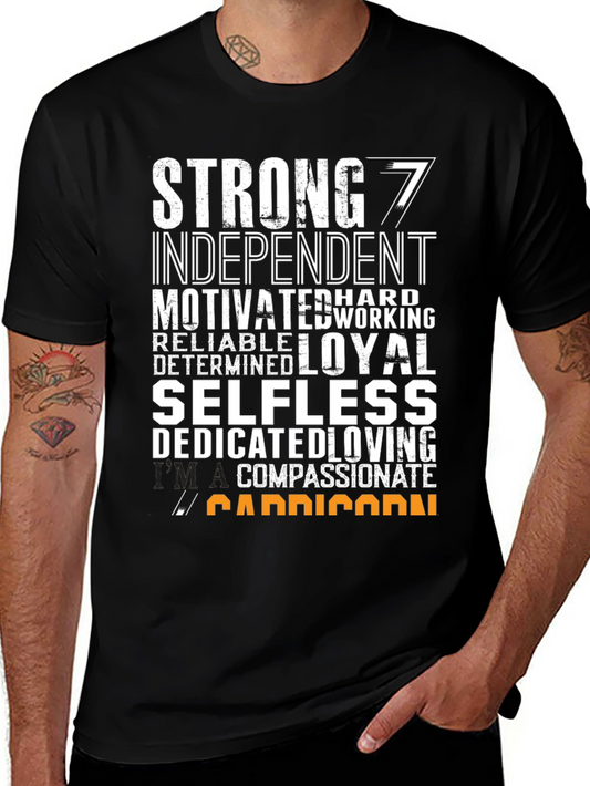Capricorn Zodiac Sign T-Shirt: Strong Loyal Dedicated