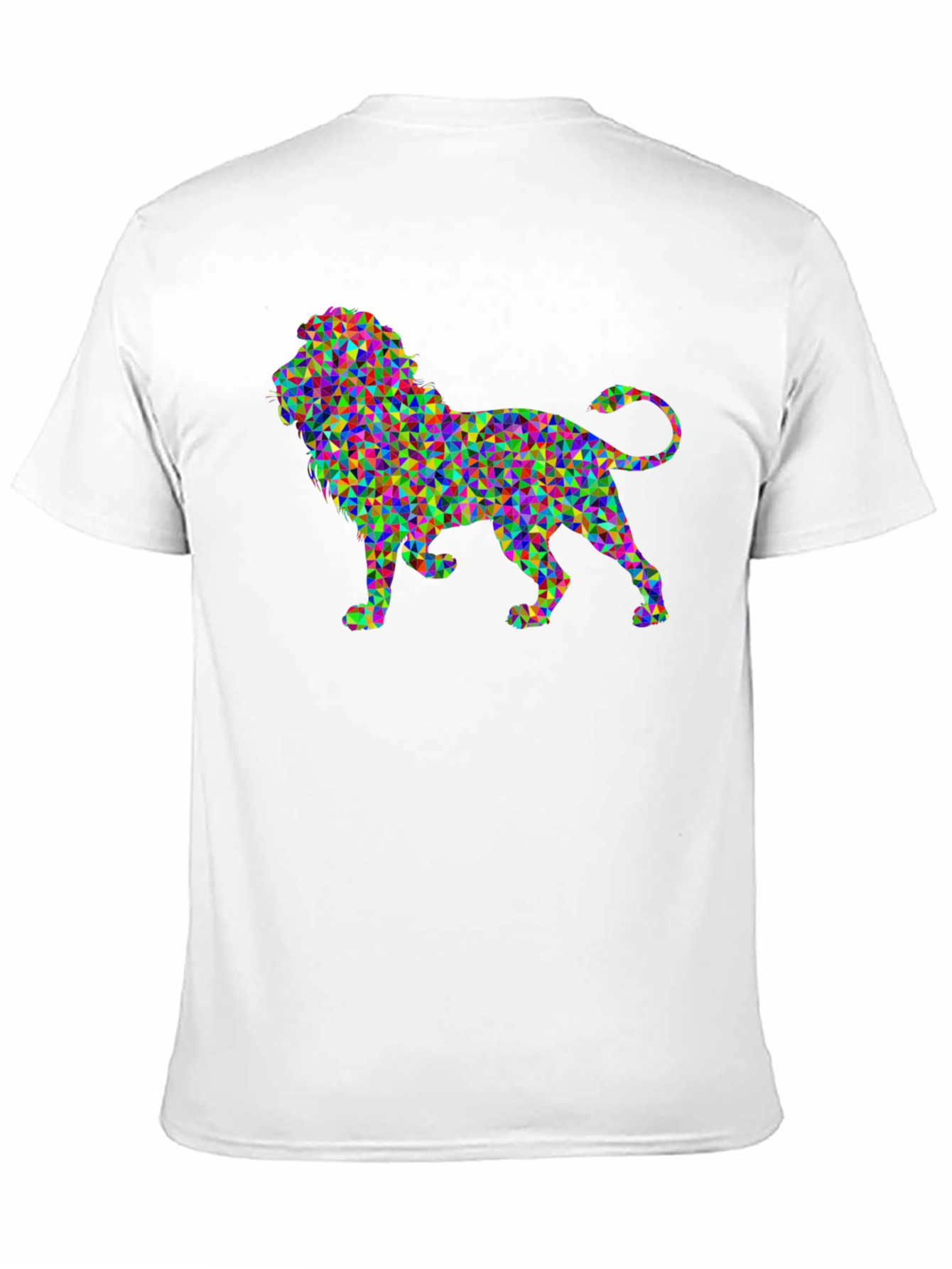 Geometric Lion Graphic Black T-Shirt