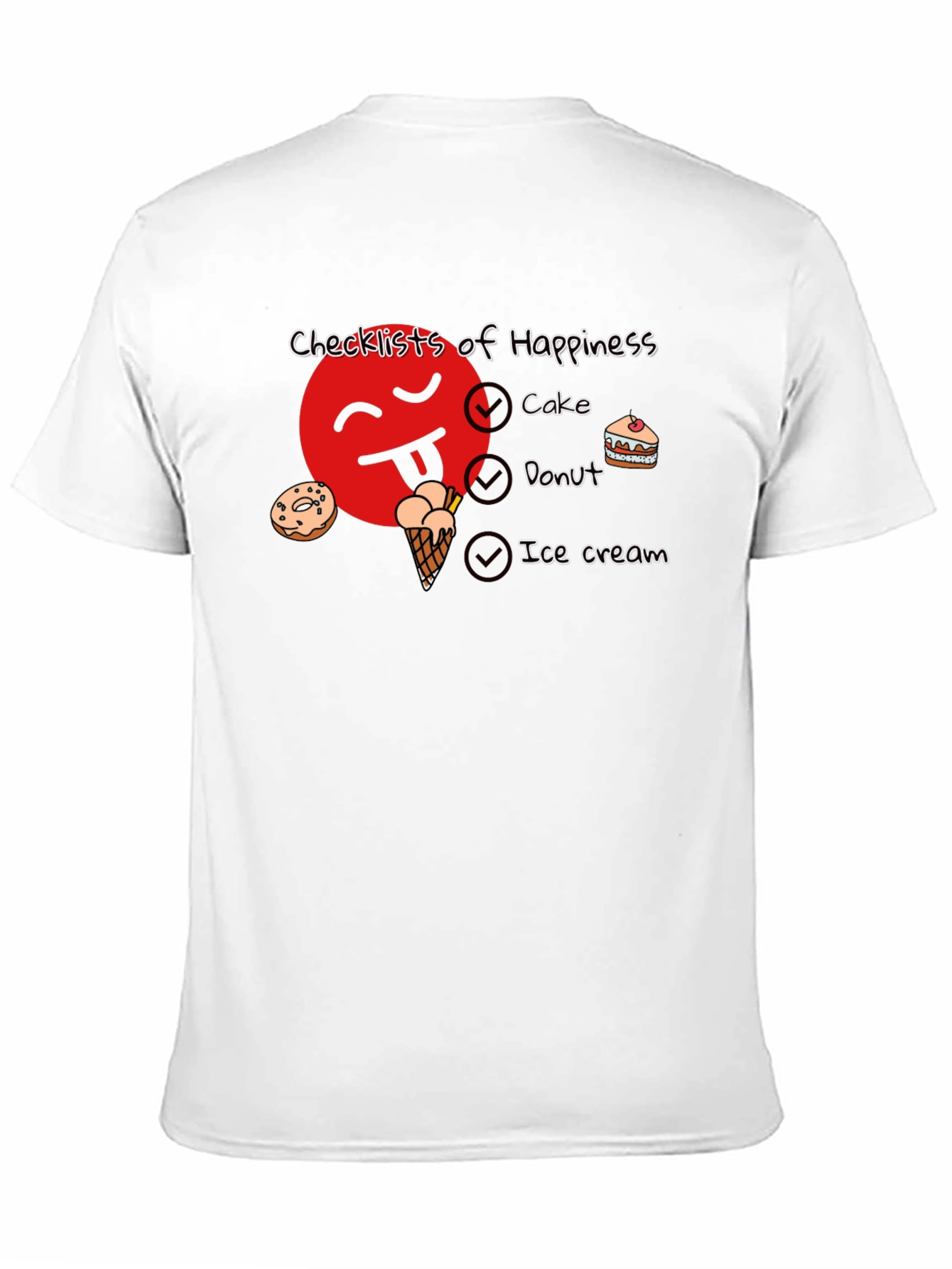 Happiness Checklist Black Graphic T-Shirt