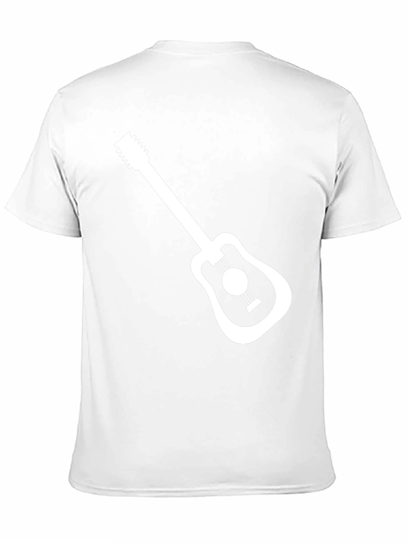 Guitar Graphic Tee - Black Cotton Casual T-Shirt