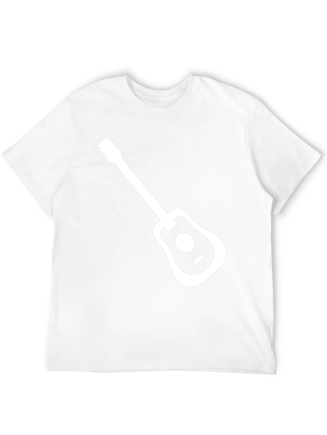 Guitar Graphic Tee - Black Cotton Casual T-Shirt